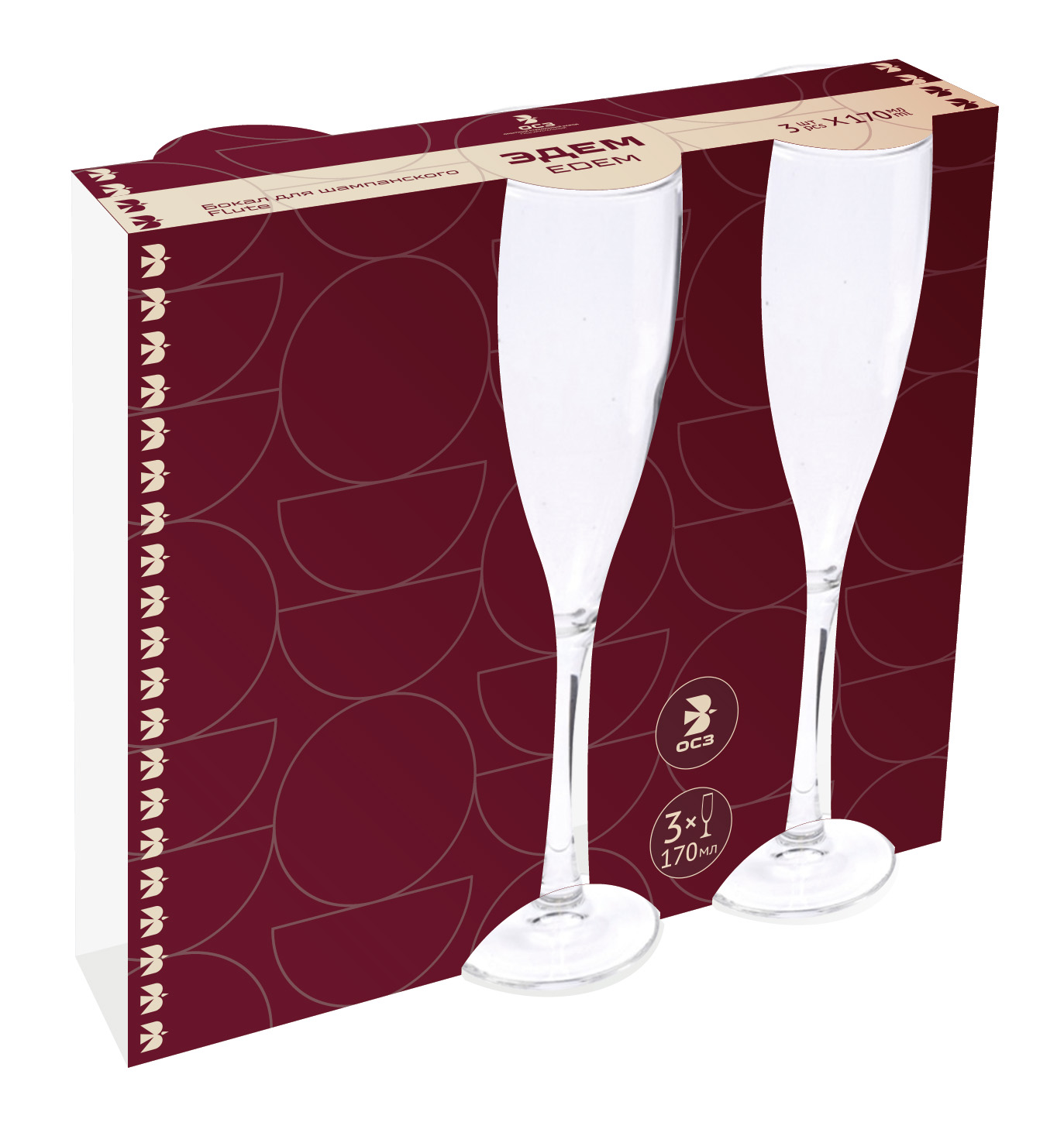 Изображение товара Фужер для шампанского Эдем 170 мл 3 шт