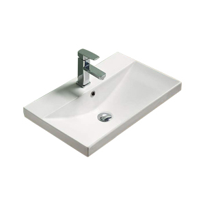 Изображение товара Мебельная раковина VOLNA Lake 70 9696-70 из керамики, прямоугольная, белая, 70 см