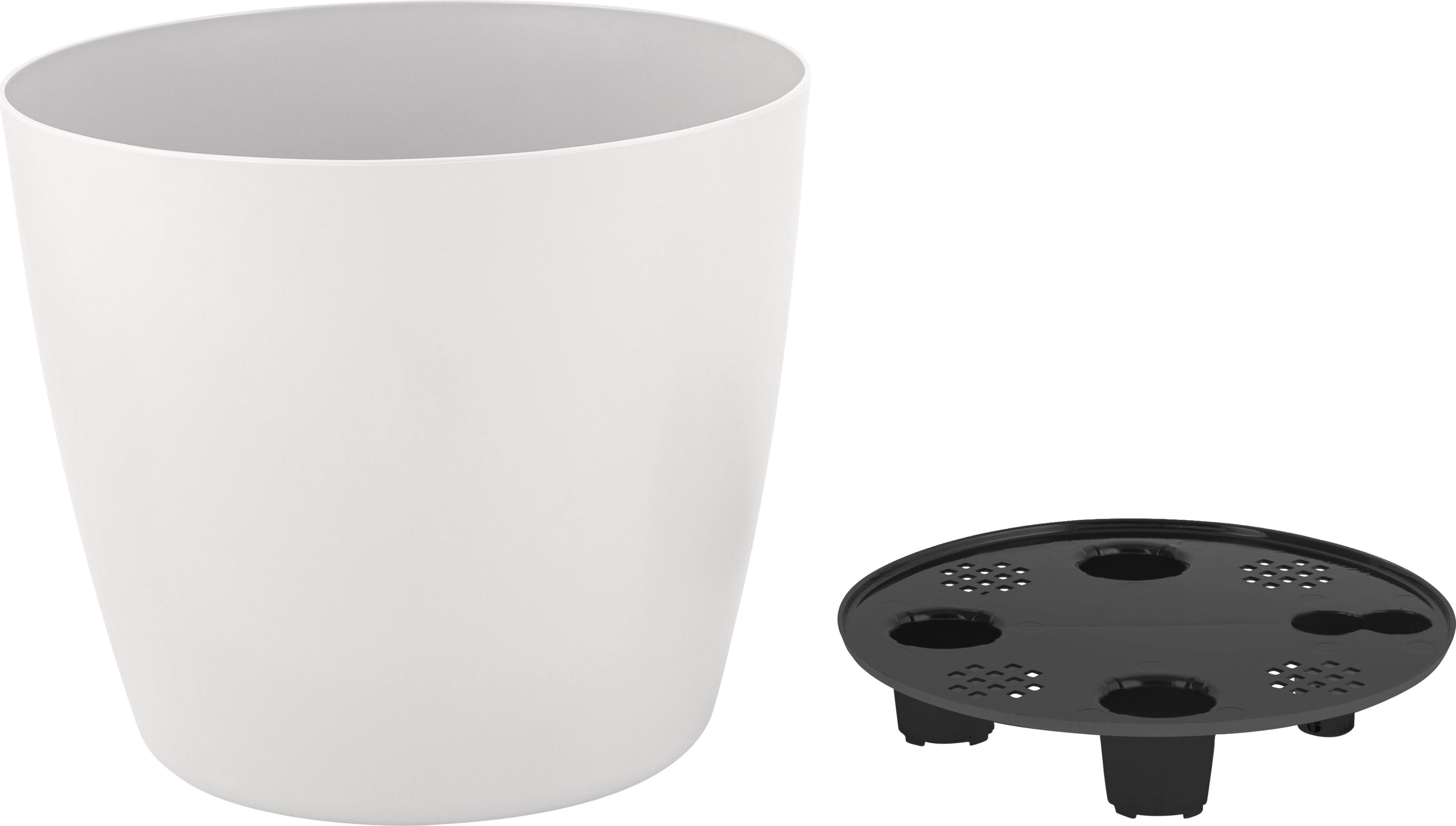 Изображение товара Горшок с дренажной вставкой InGreen Vienna 210мм 5л белоснежный круглый