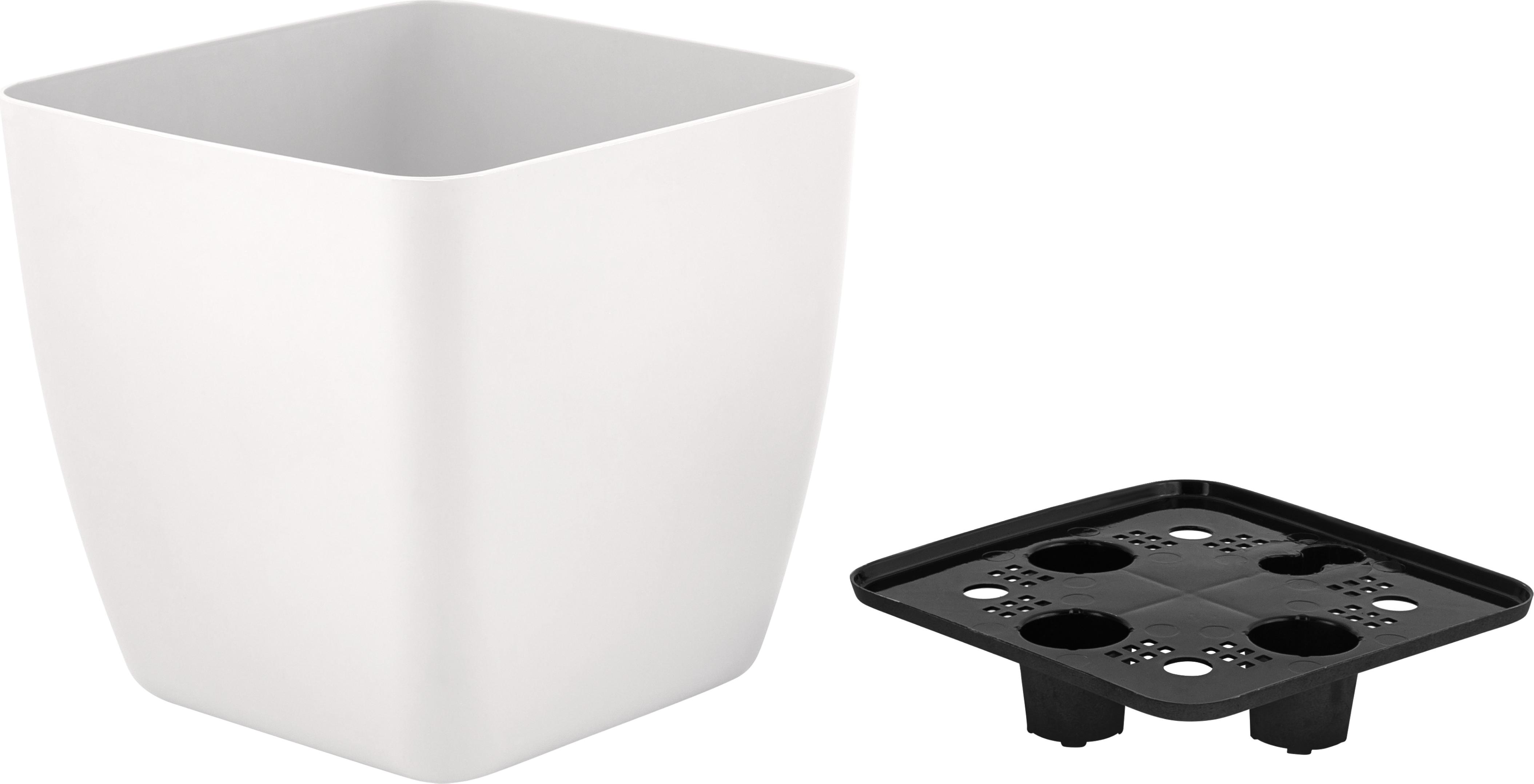 Изображение товара Горшок с дренажной вставкой InGreen Vienna, 5л, квадратный, белоснежный жасмин