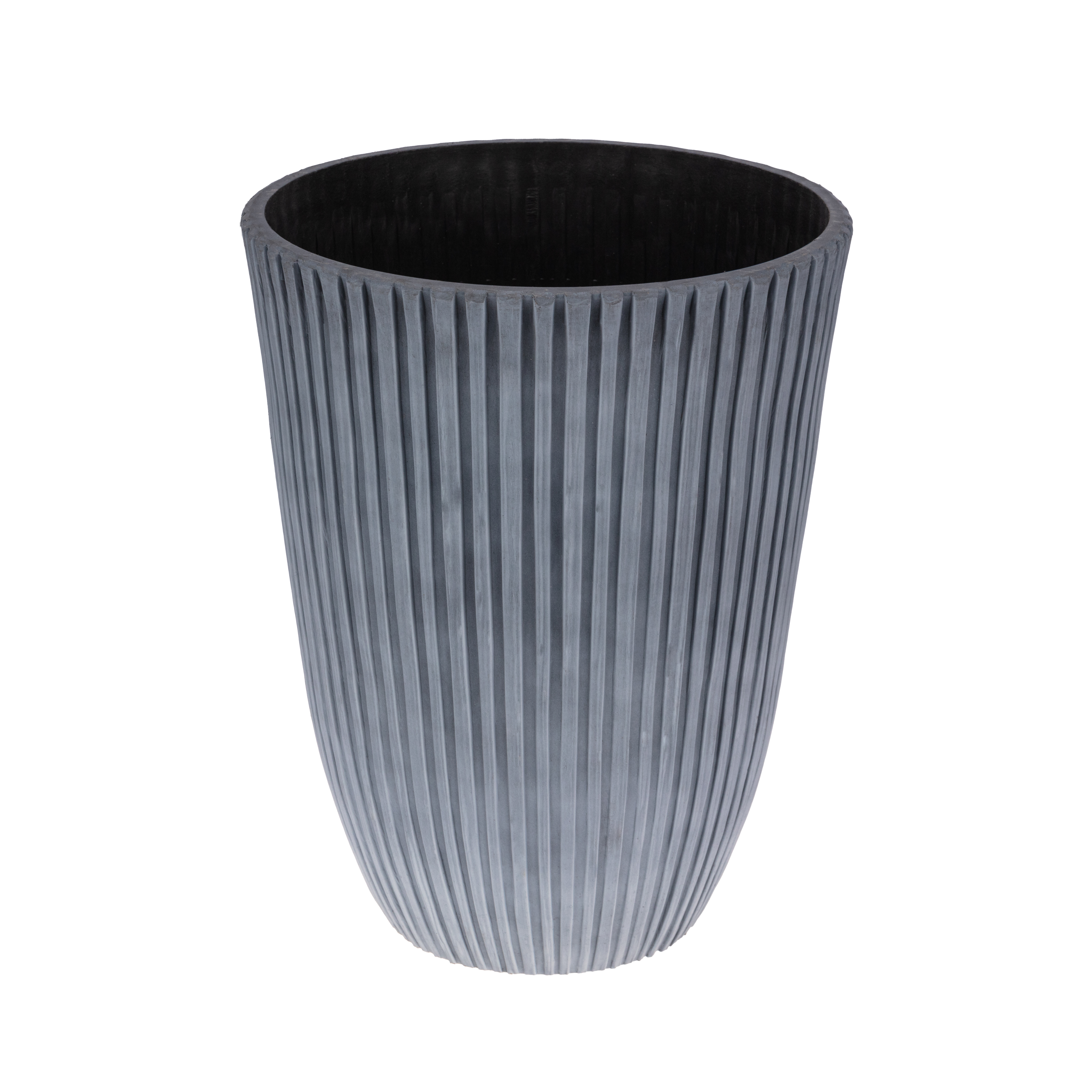 Изображение товара Кашпо рельефное в полоску Stripes, 29х36см, белый