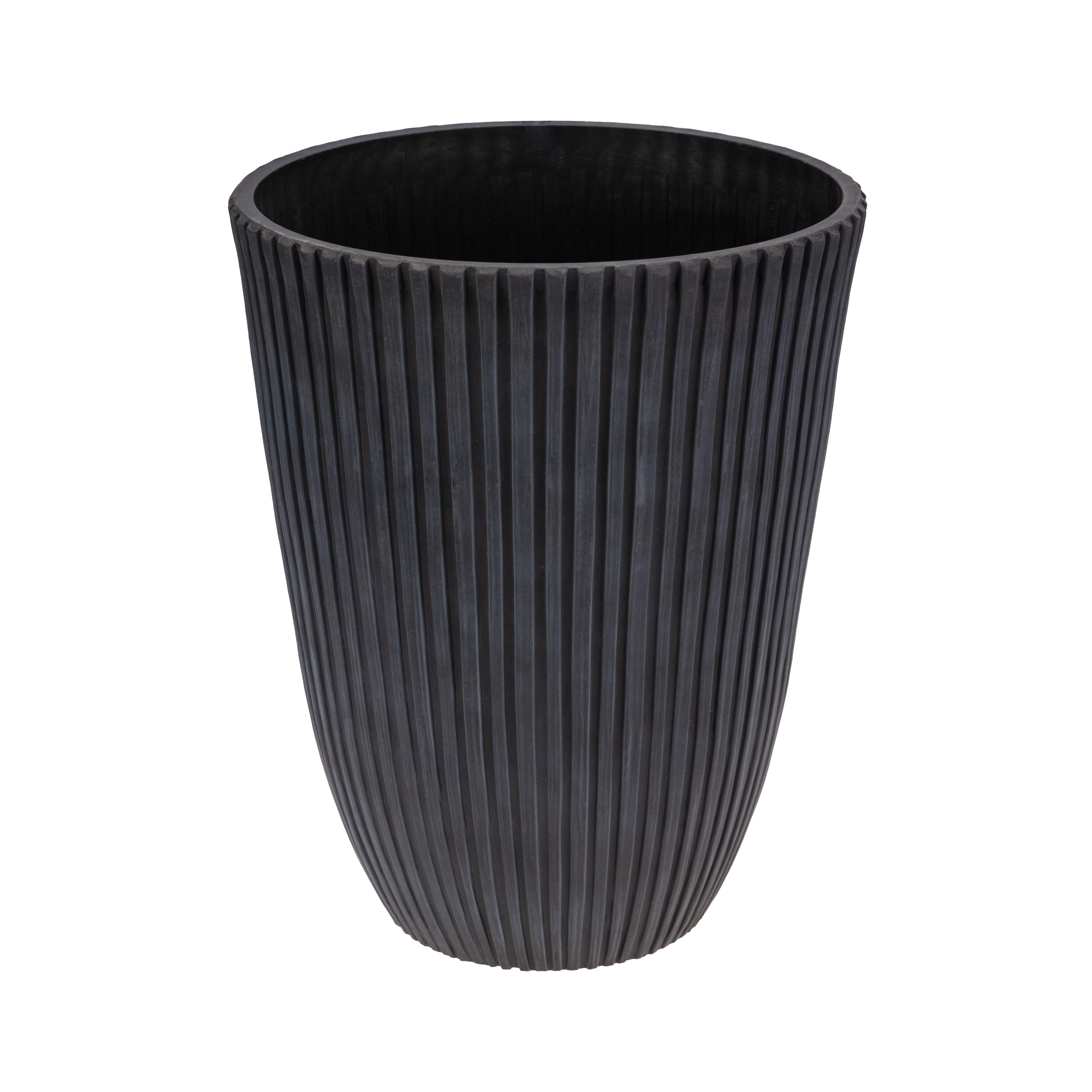 Изображение товара Кашпо рельефное в полоску Stripes, 29х36см, серый