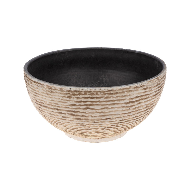 Изображение товара Кашпо-миска Polistone bowl с эффектом камня, 40,5х20см, песочный