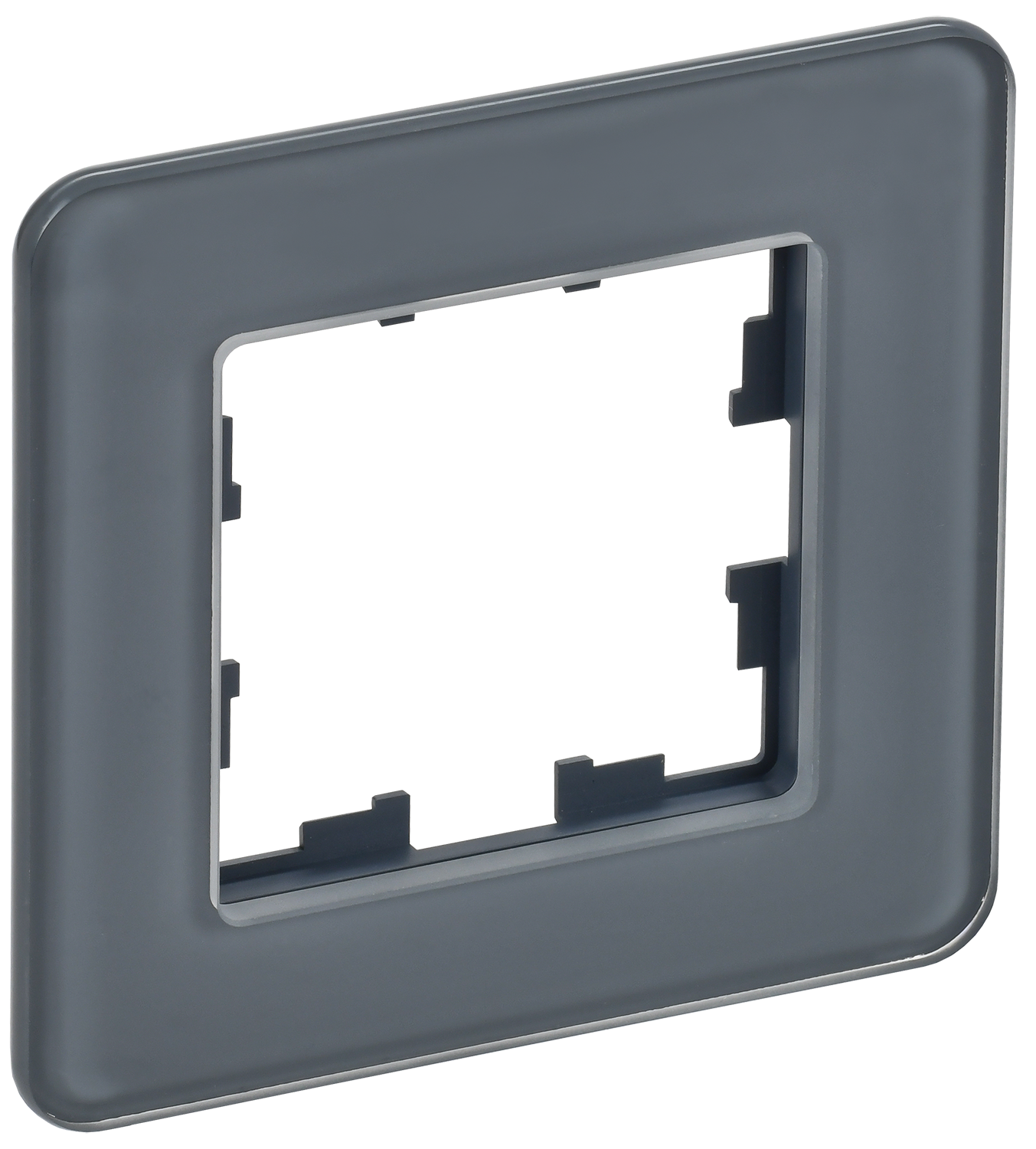 Изображение товара Рамка 1 пост IEK Праймер графит для электромонтажа, накладная, стекло, IP 20