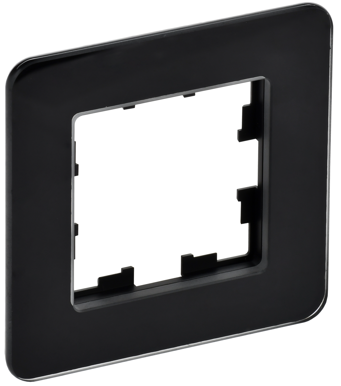 Изображение товара Рамка для электропроводки 1 пост IEK Праймер стекло черное