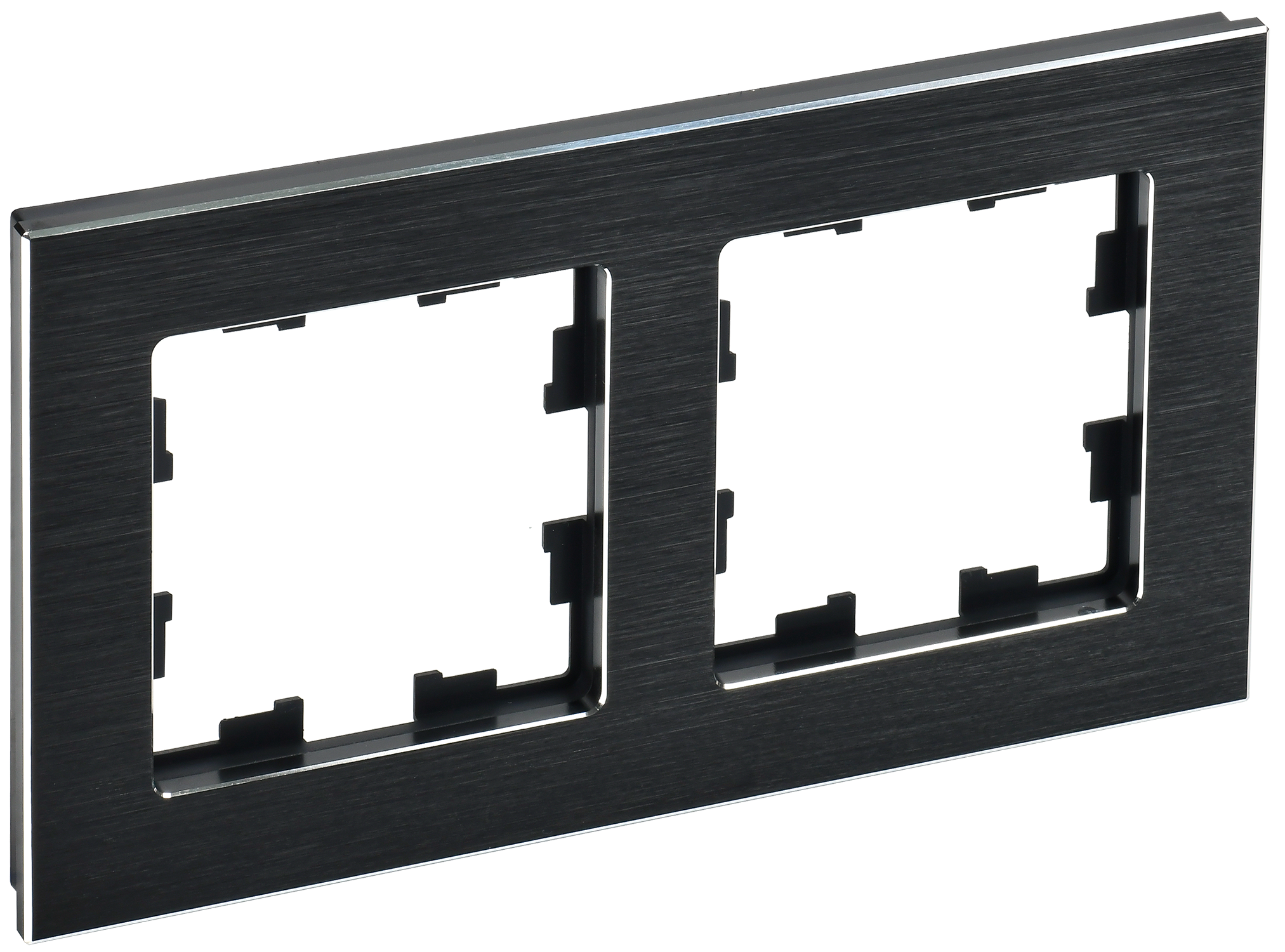 Изображение товара Рамка 2 поста IEK BRITE BR-M22-M-K02 металлик черный - надежное решение для электроустановки