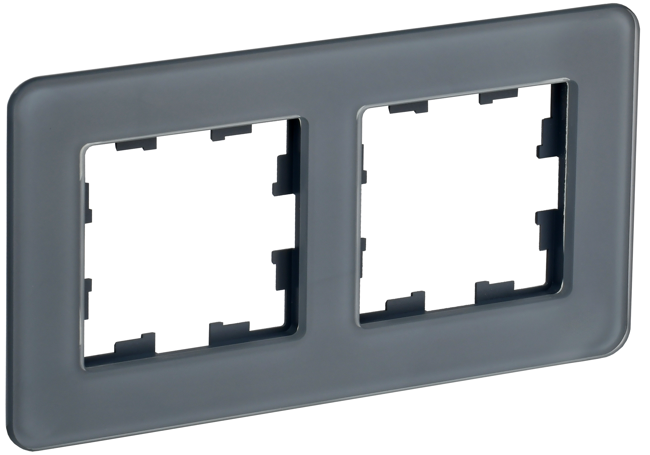 Изображение товара Рамка 2 поста IEK BRITE BR-M22-G-41-K53 графит для электроустановки