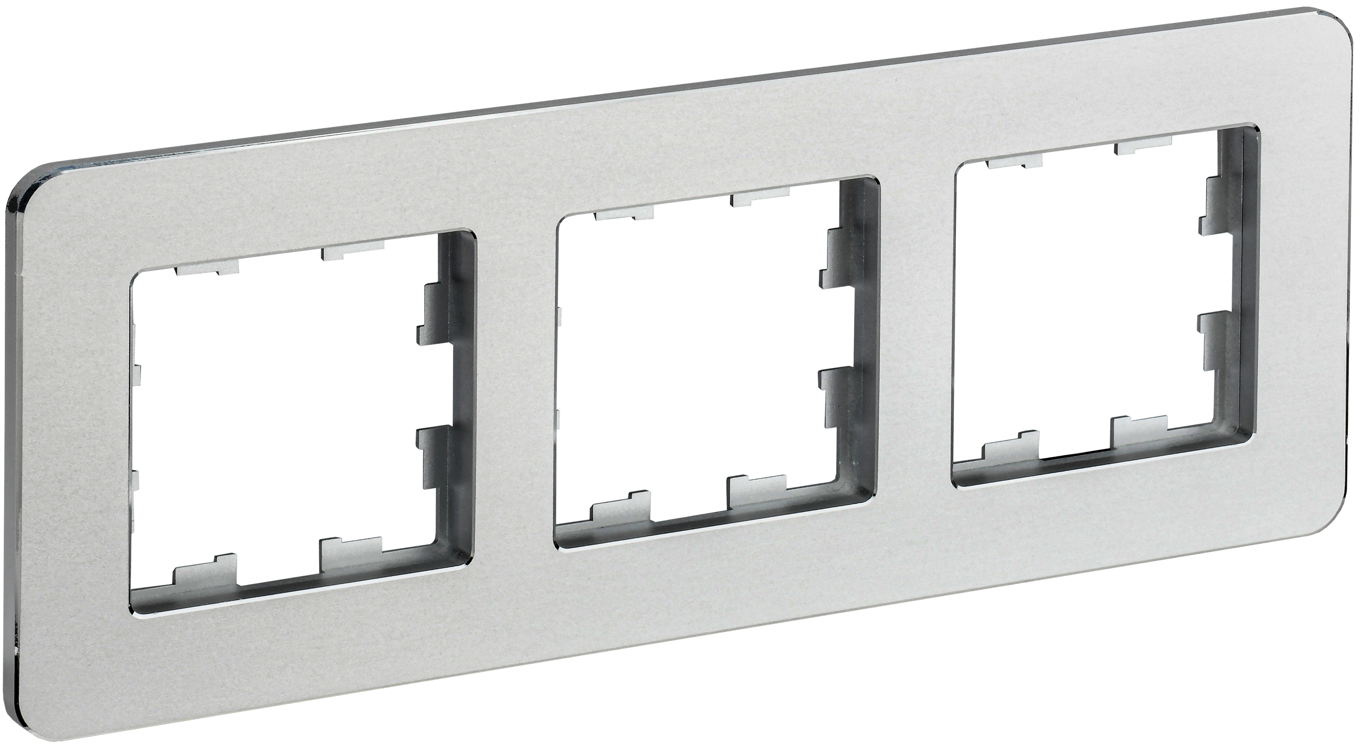 Изображение товара Рамка IEK Brite 3-местная металлическая для электрических розеток и выключателей