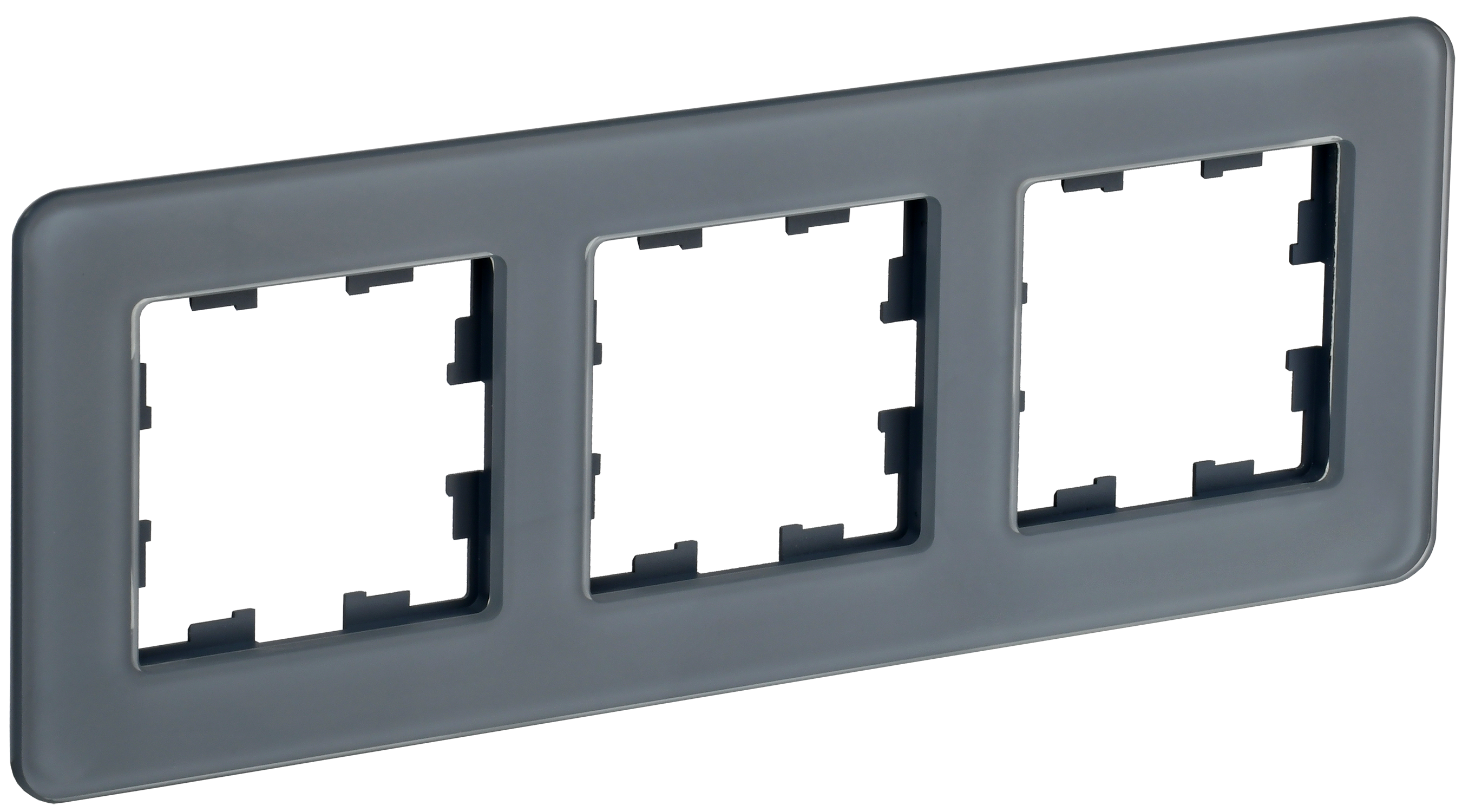 Изображение товара Рамка IEK Brite 3-местная стекло графит IP20 для электропроводки