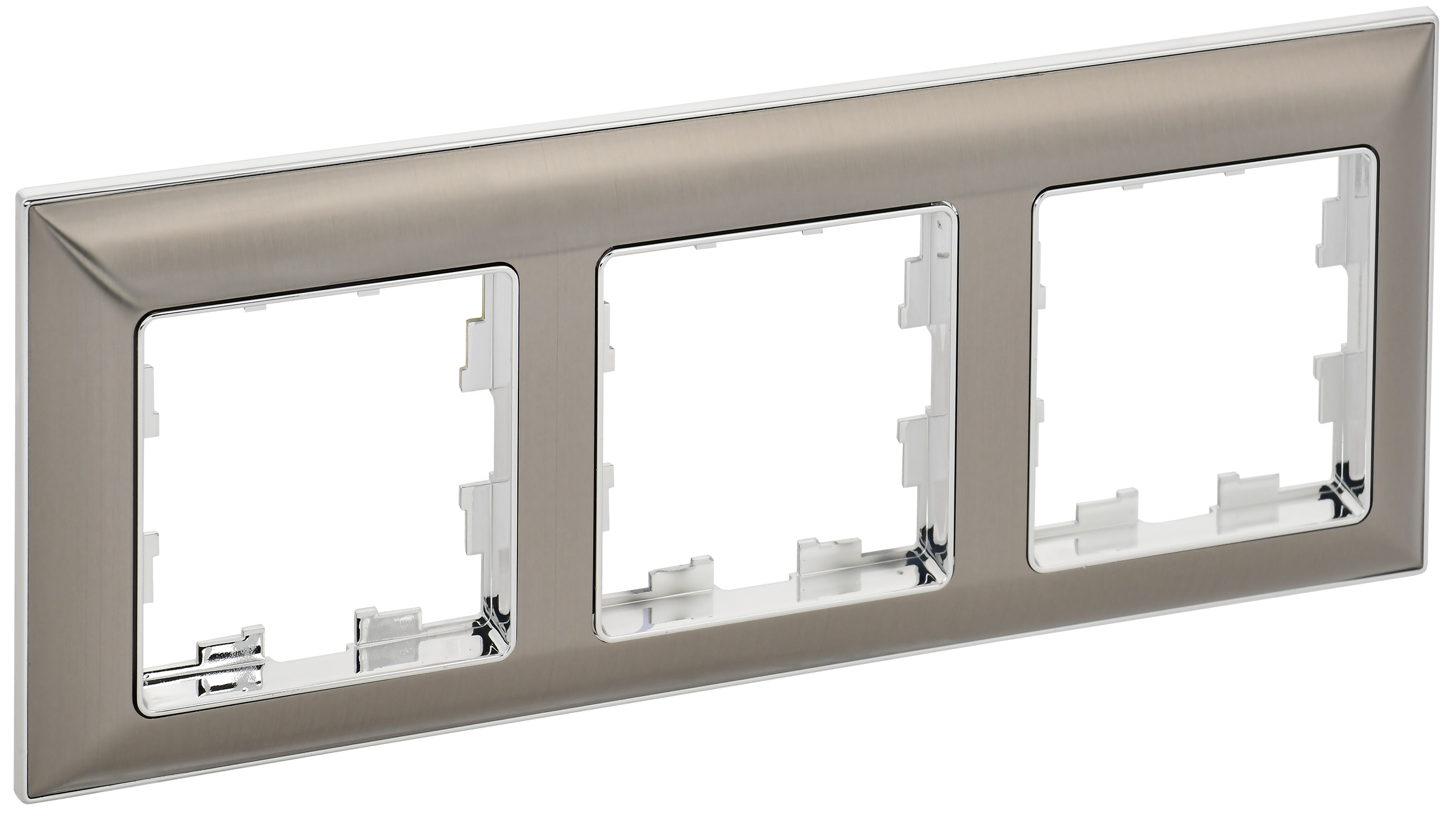 Изображение товара Рамка 3 поста IEK BRITE хром никель современное электромонтажное решение