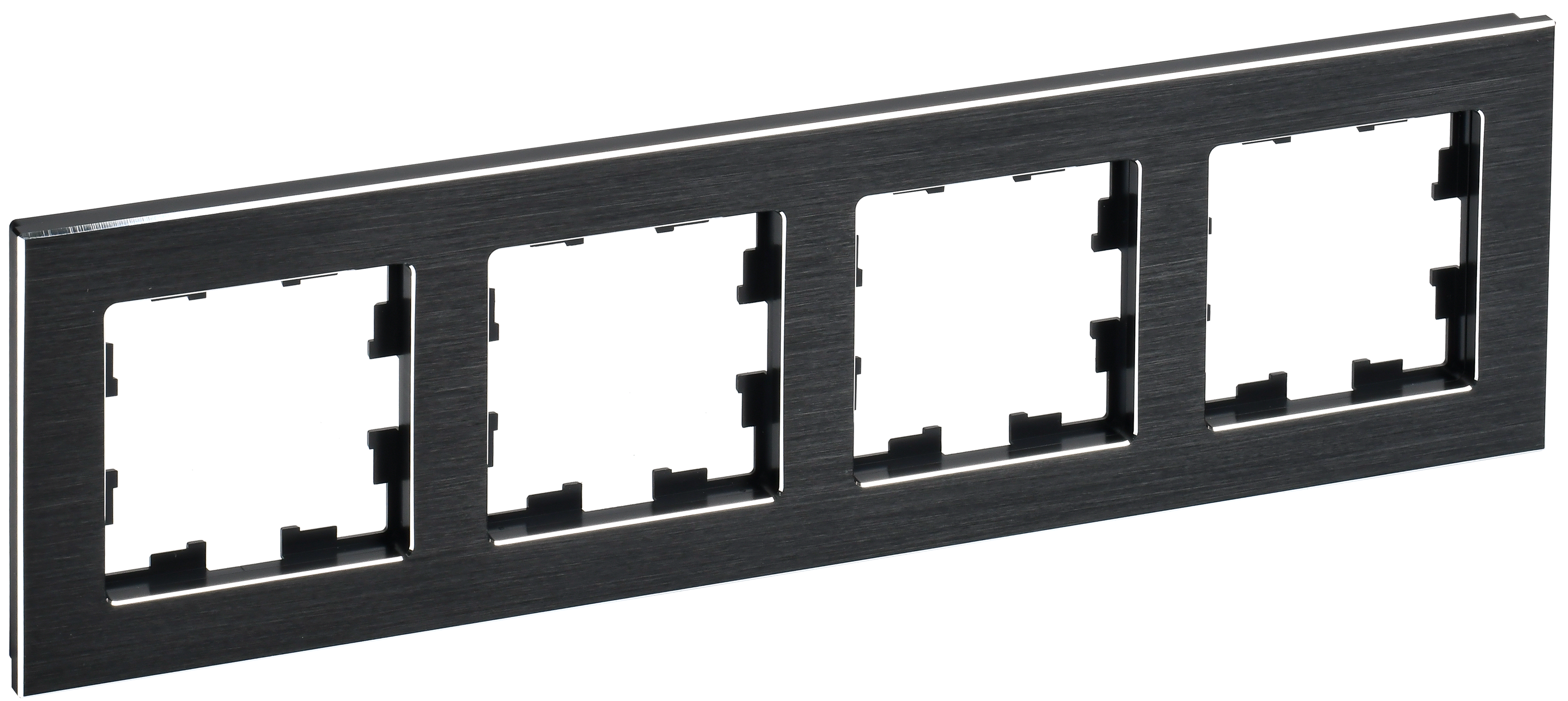 Изображение товара Рамка 4 поста IEK BRITE BR-M42-M-K02 металлик черный для электроустановки