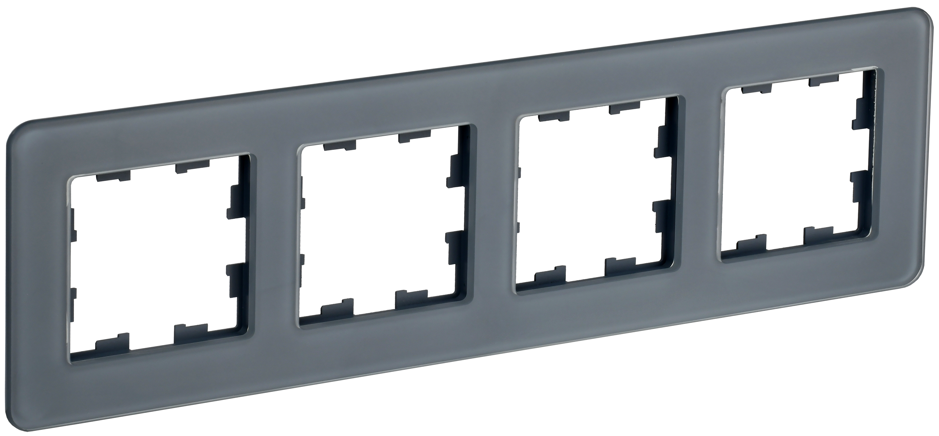 Изображение товара Рамка IEK Brite 4-местная стекло графит IP20, накладная, для квартир и офисов