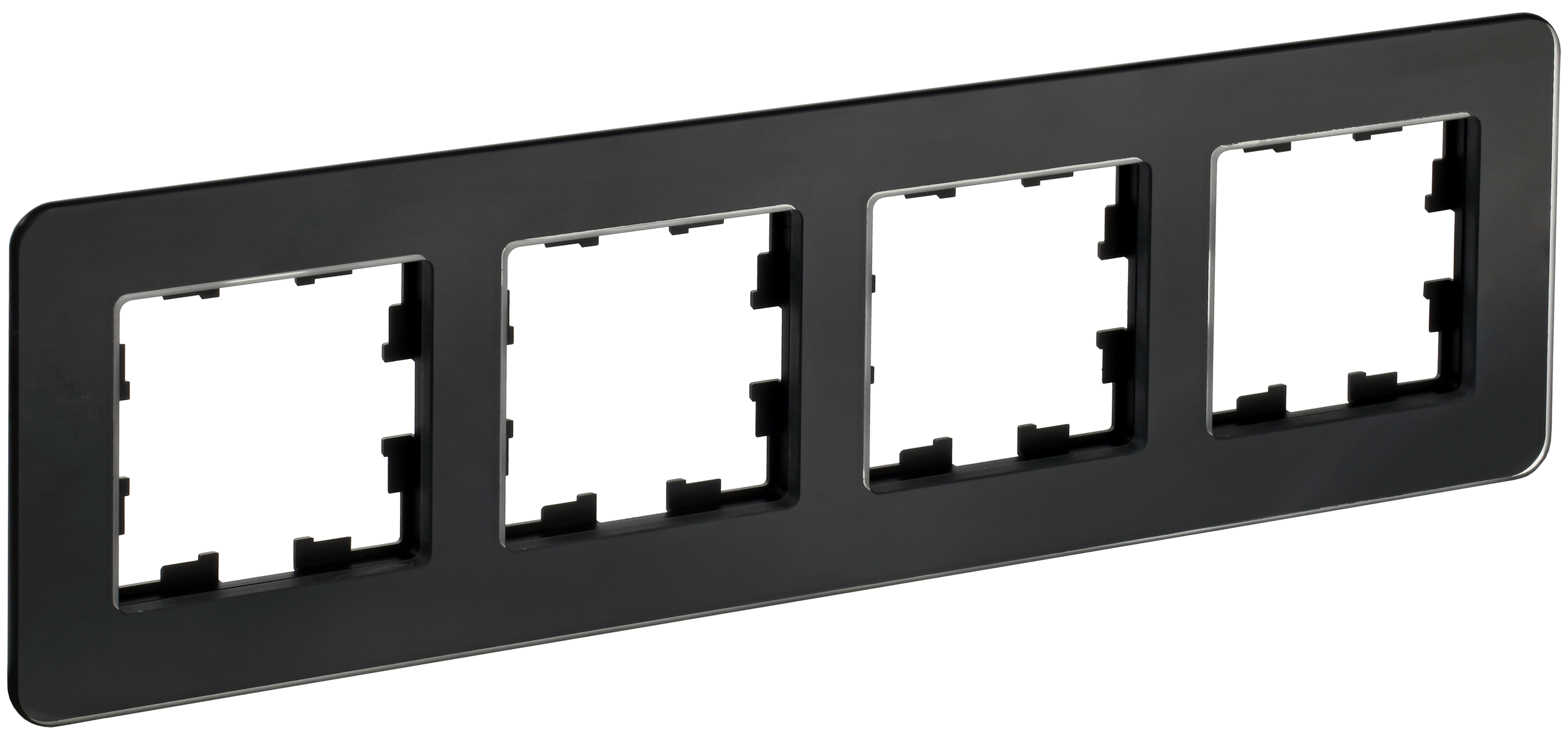 Изображение товара Рамка электромонтажная IEK Brite 4-местная стекло черная IP20