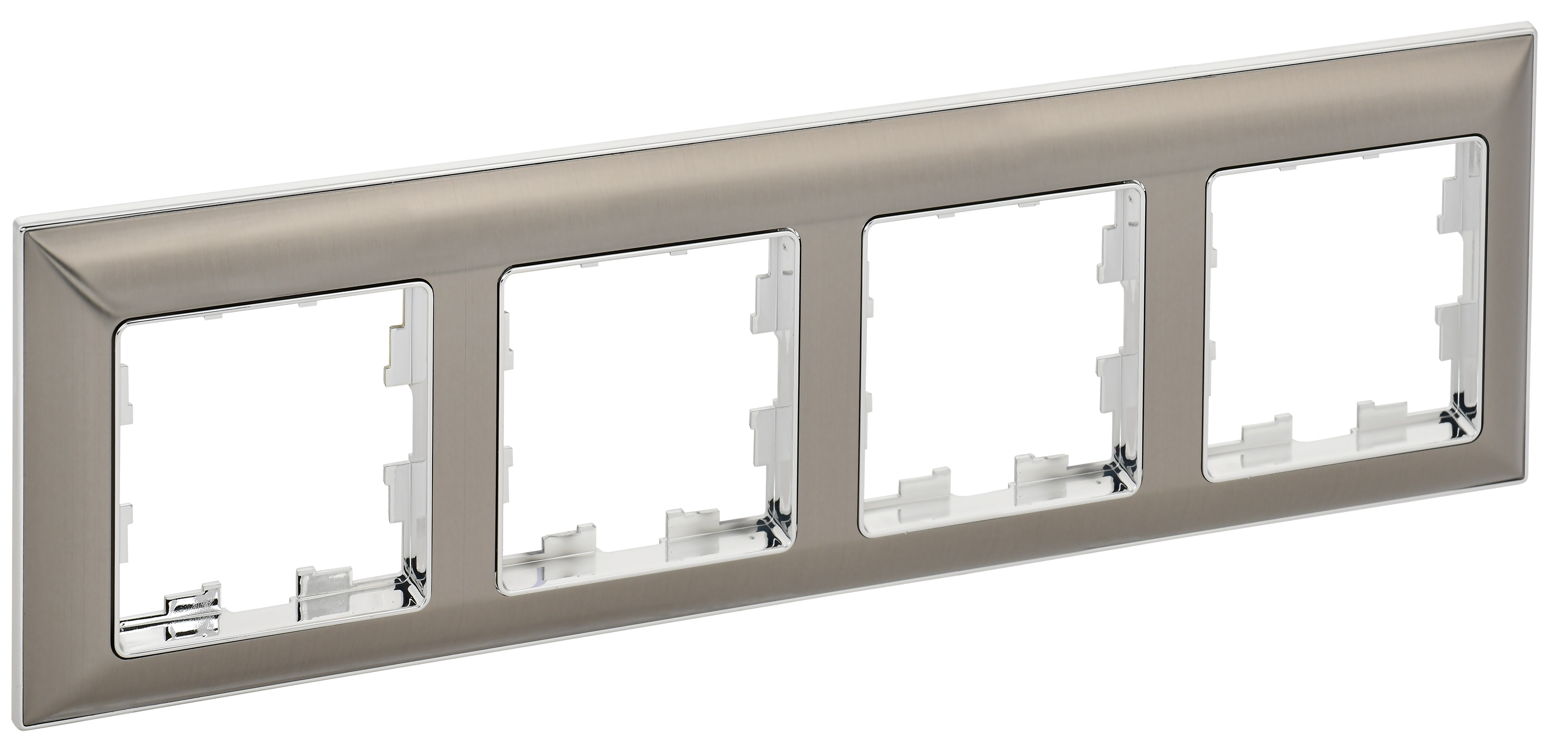 Изображение товара Рамка 4 поста IEK BRITE хром/никель для современного интерьера