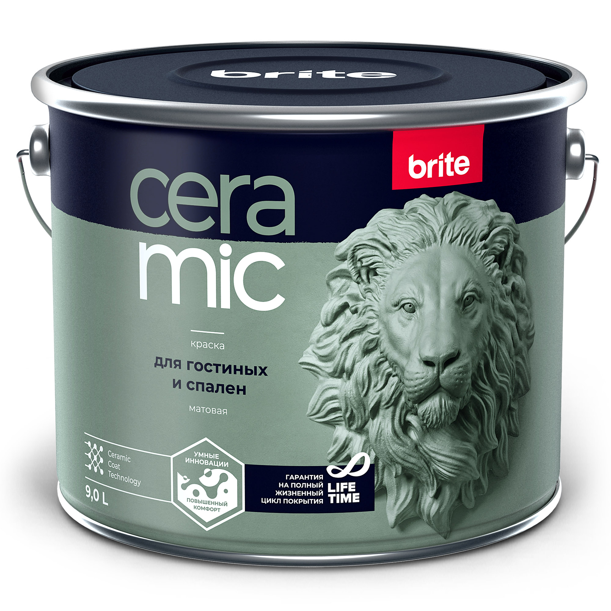 Изображение товара Краска BRITE CERAMIC для гостиных и спален, 9 л