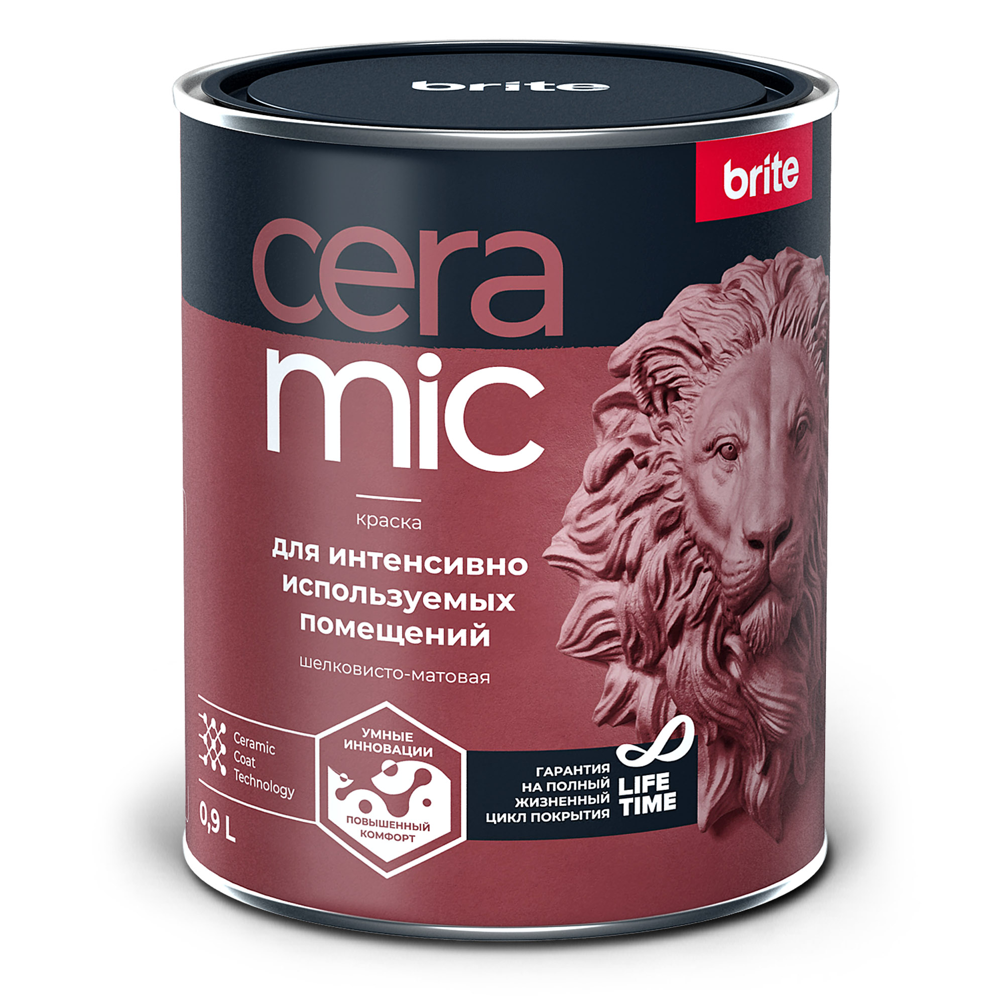Изображение товара Краска BRITE CERAMIC для интенсивно используемых помещений база А 0,9 л