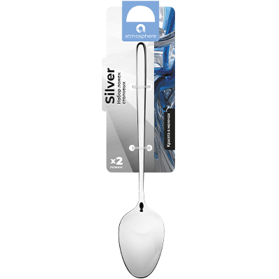 Изображение товара Столовый набор ложек Silver из нержавеющей стали 2шт