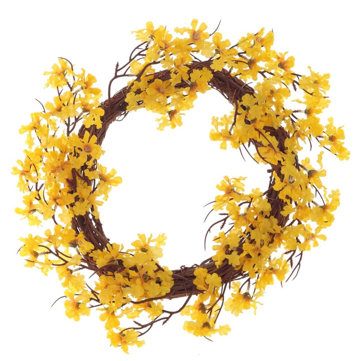 Изображение товара Весенний желтый венок из древесины для украшения дверей и стен