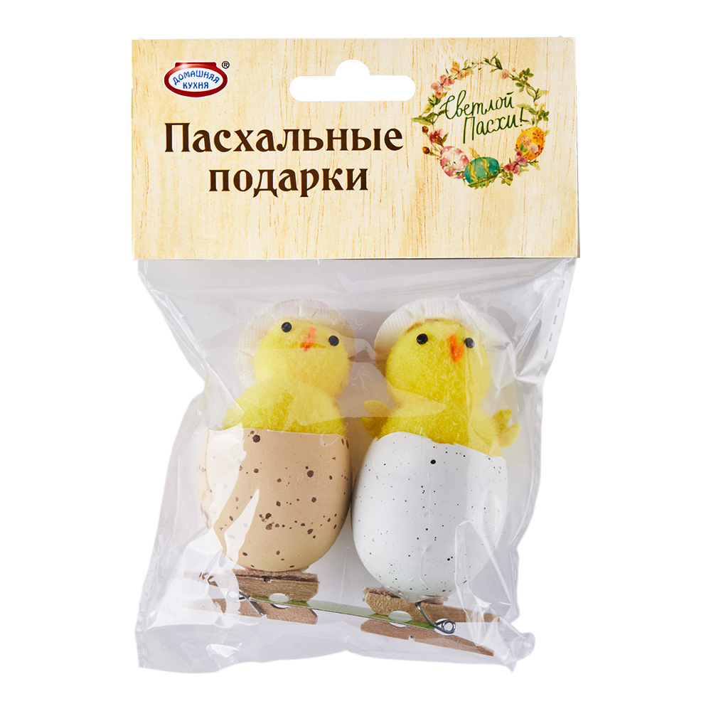 Изображение товара Пасхальный сувенир Цыплята 2 шт на прищепке для декора