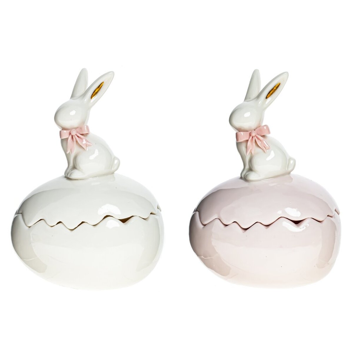 Изображение товара Фарфоровая шкатулка с фигуркой зайчика для Пасхи и декора