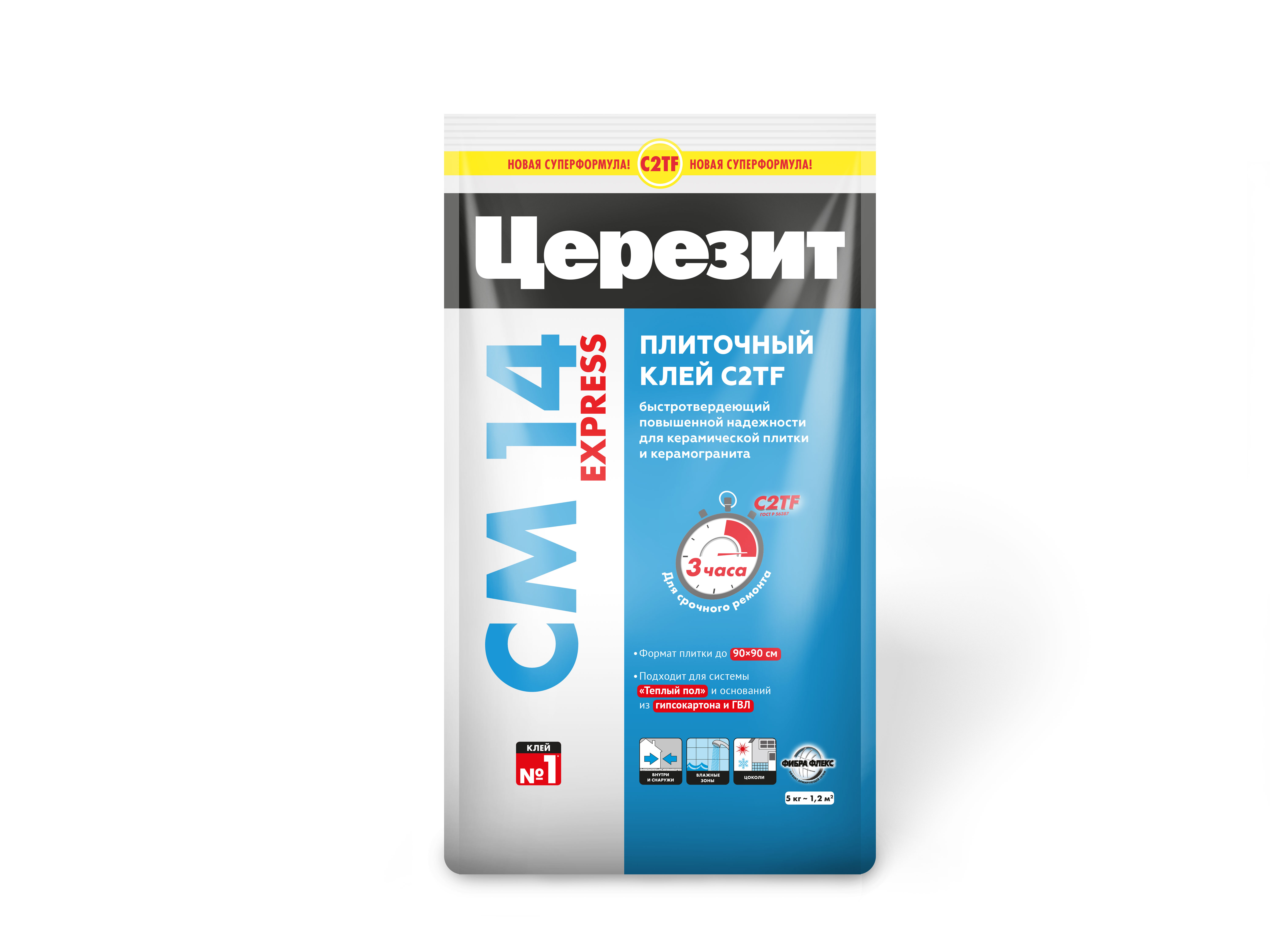 Изображение товара Плиточный клей Церезит CM 14 Express 5 кг