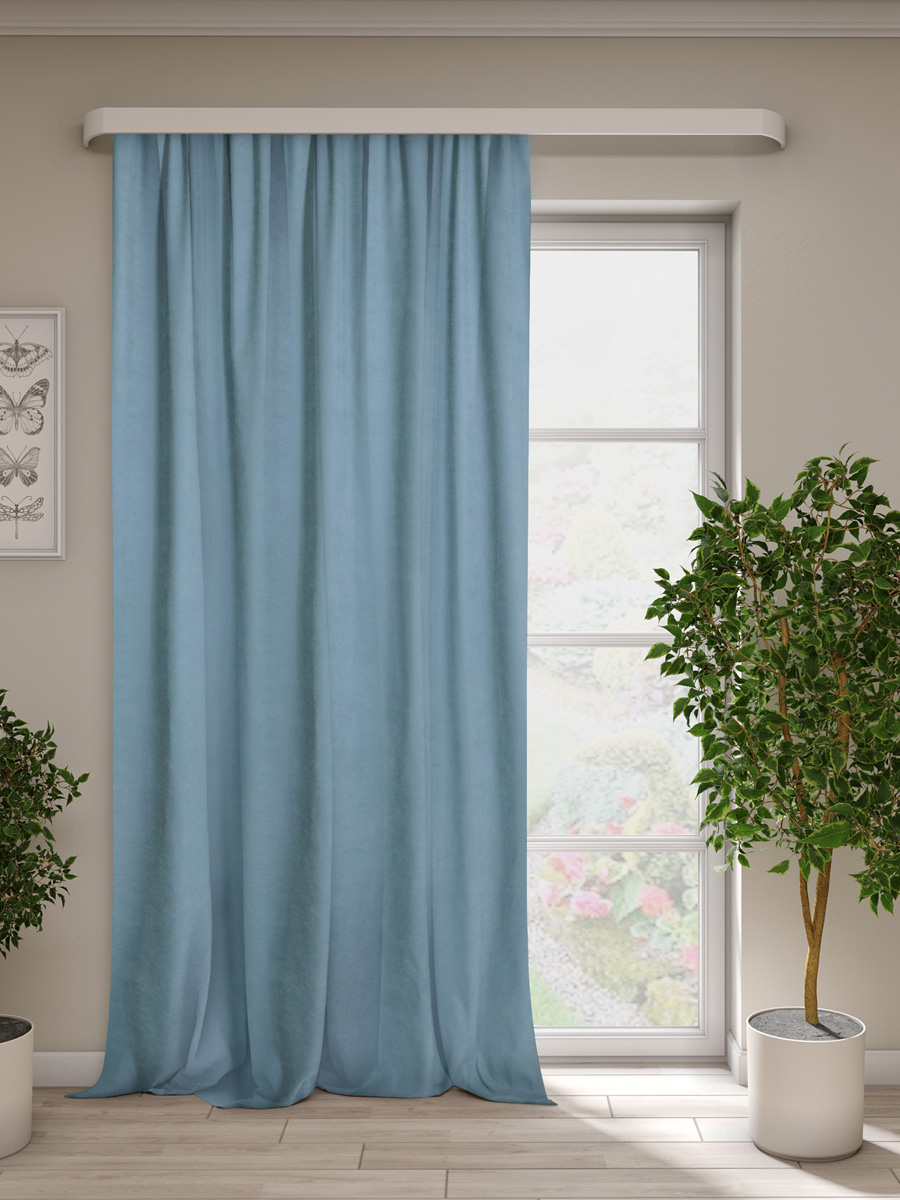 Изображение товара Портьера тафта однотон 160*260 см синий