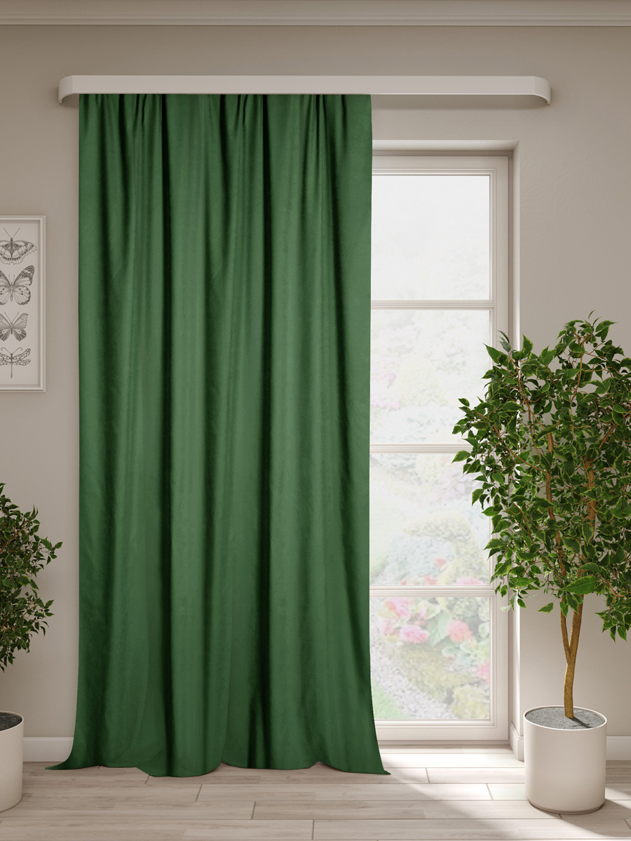 Изображение товара Стильная портьерная штора Блекс 200*270 см зеленый с эффектом Blackout