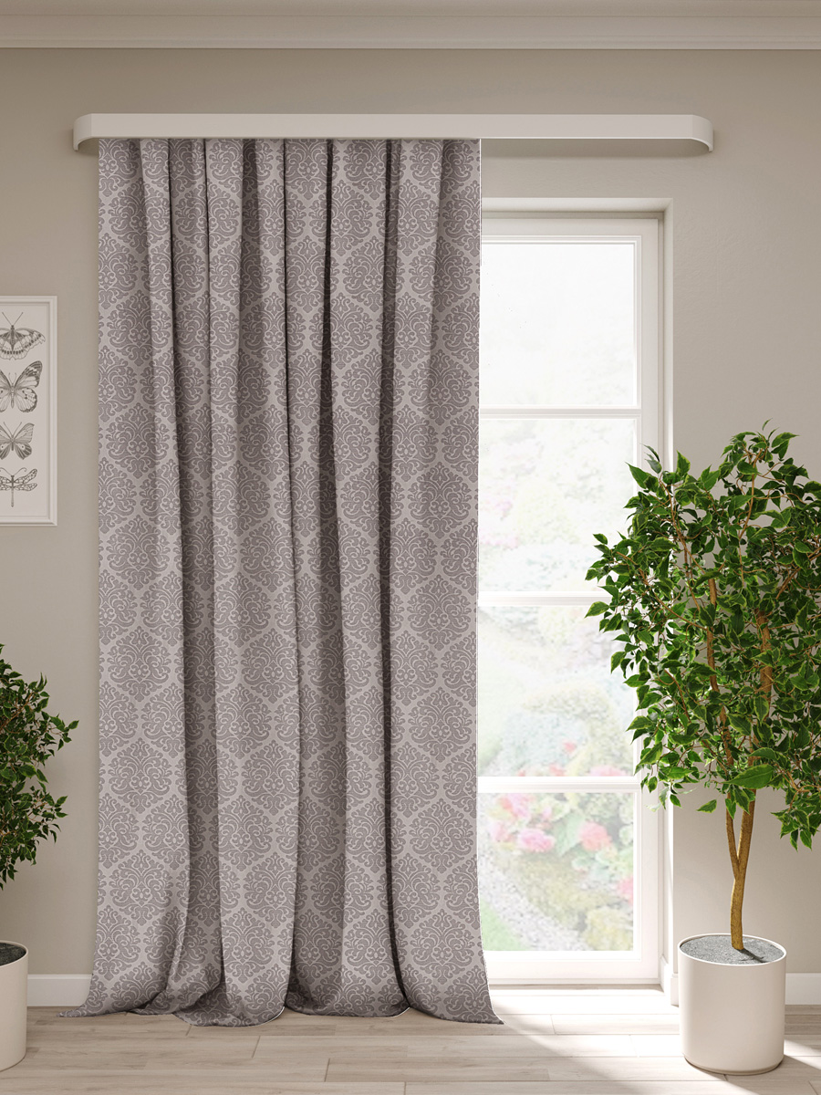 Изображение товара Штора жаккард Вензель 160*260 см серо-коричневый