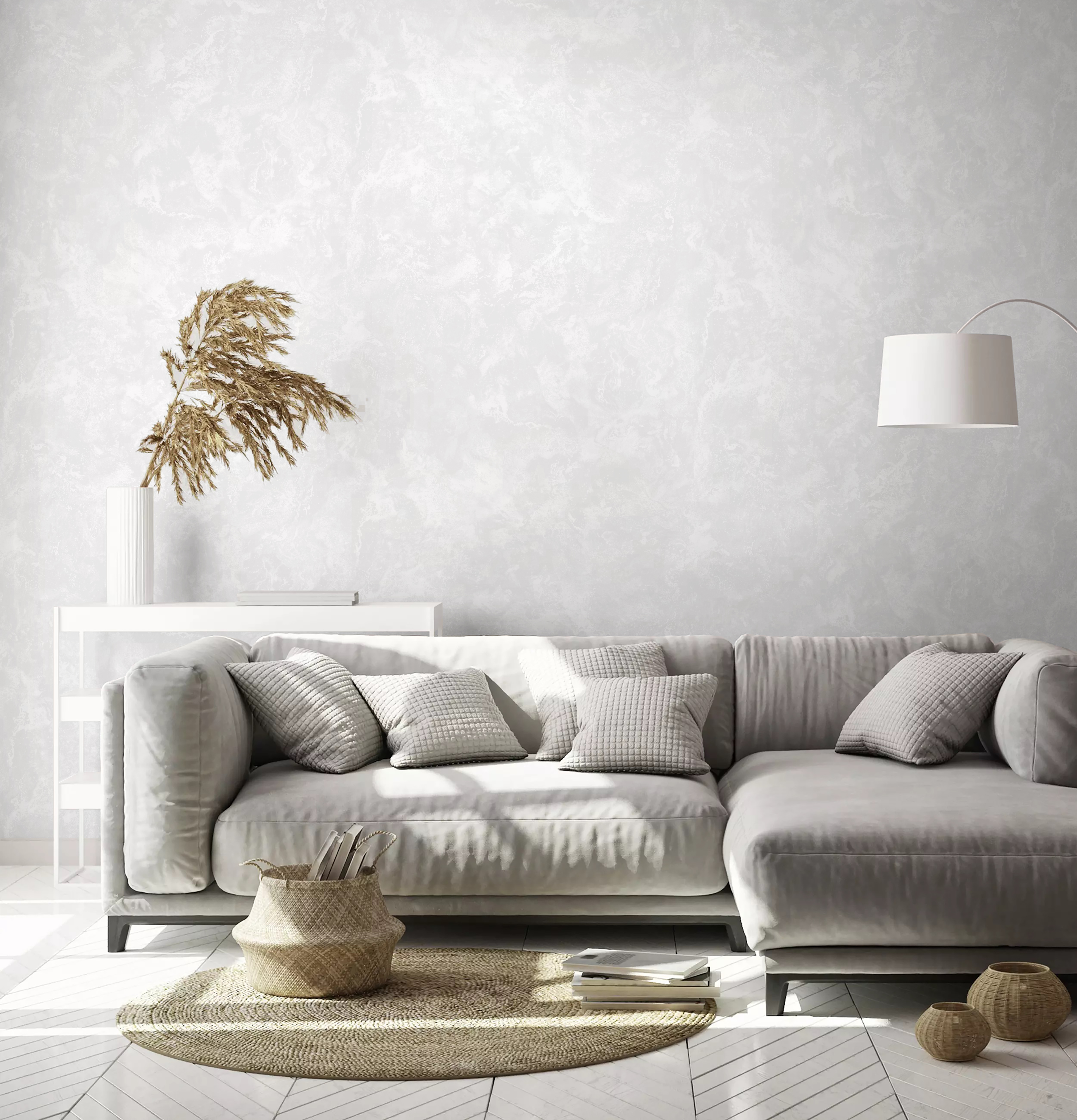 Изображение товара Обои винил горячего тиснения Эфир серый 1,06x10м для современного интерьера