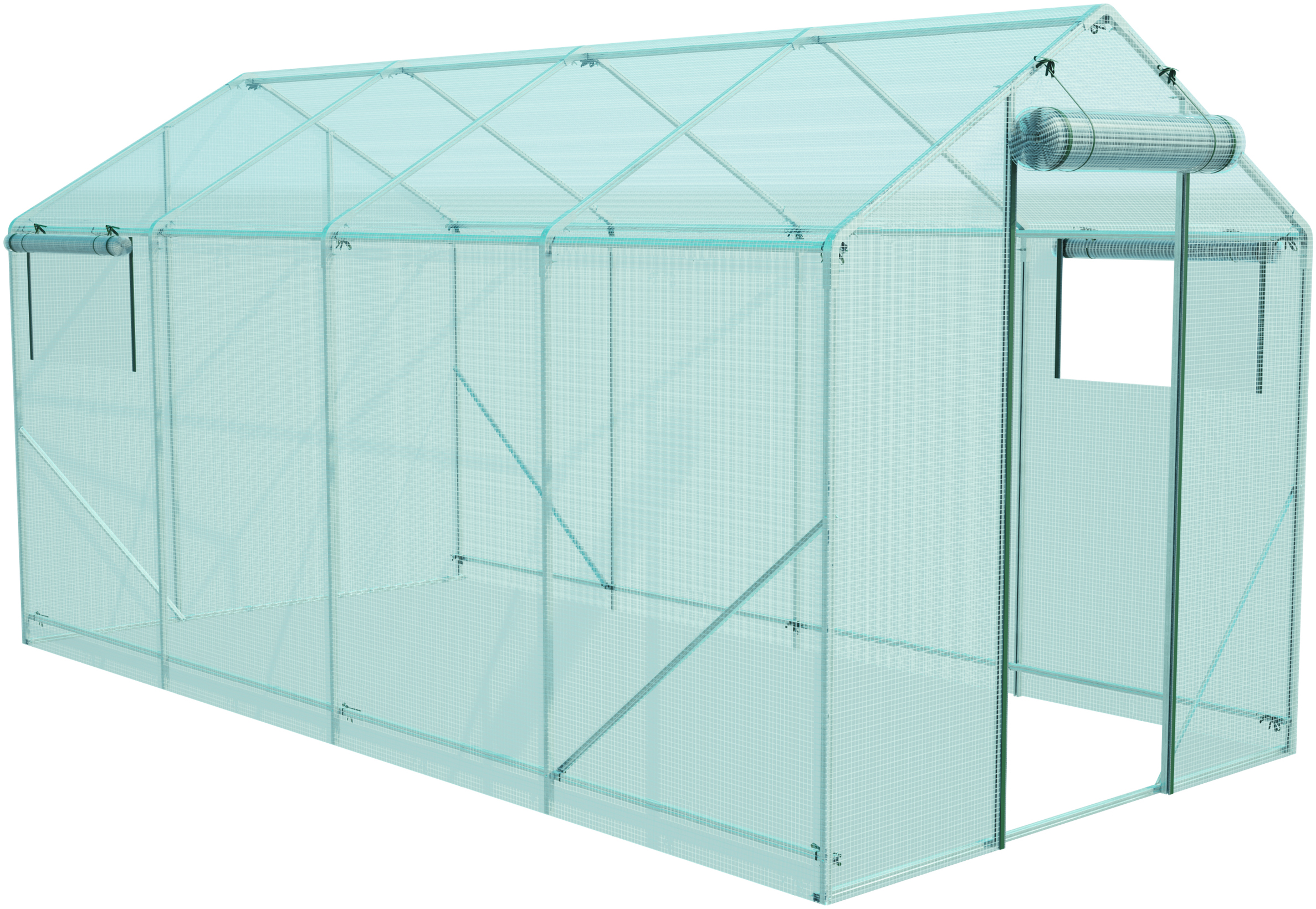 Изображение товара Каркас теплицы Домик 4х2х2м с армированной пленкой и оцинкованным каркасом