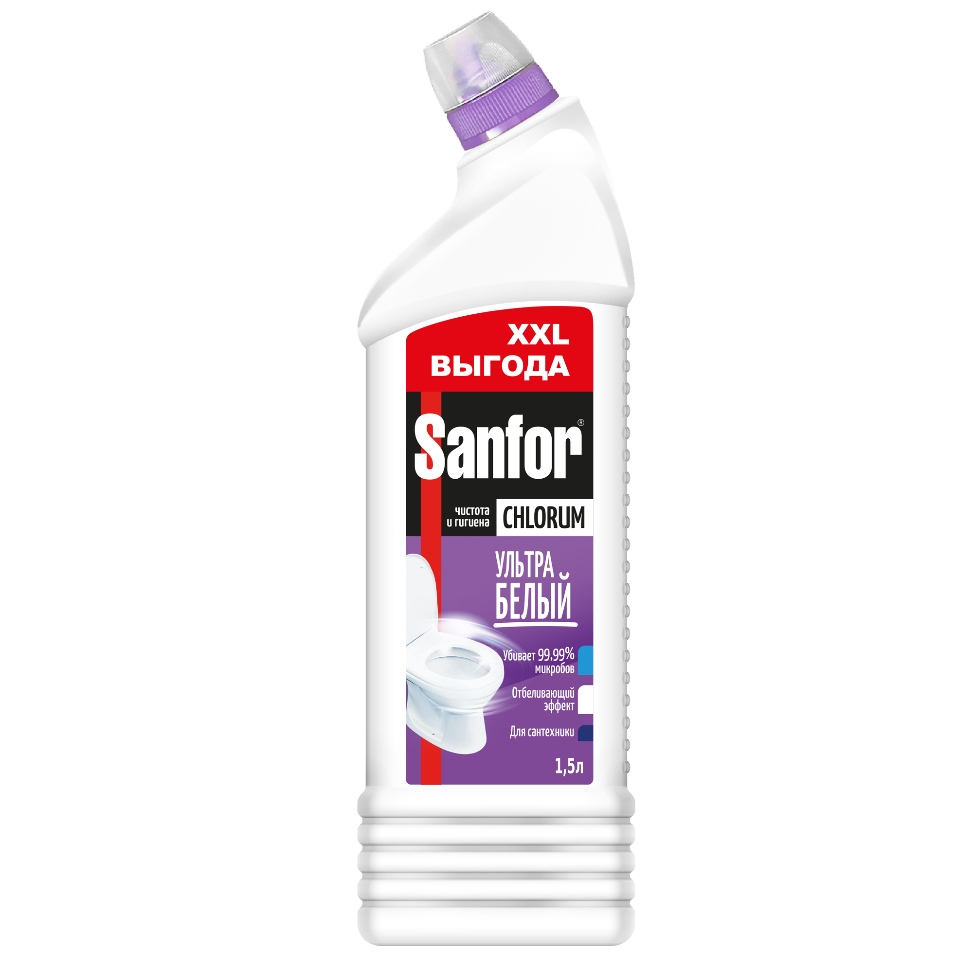 Изображение товара Средство Sanfor Chlorum для туалета и сантехники, 1,5 л