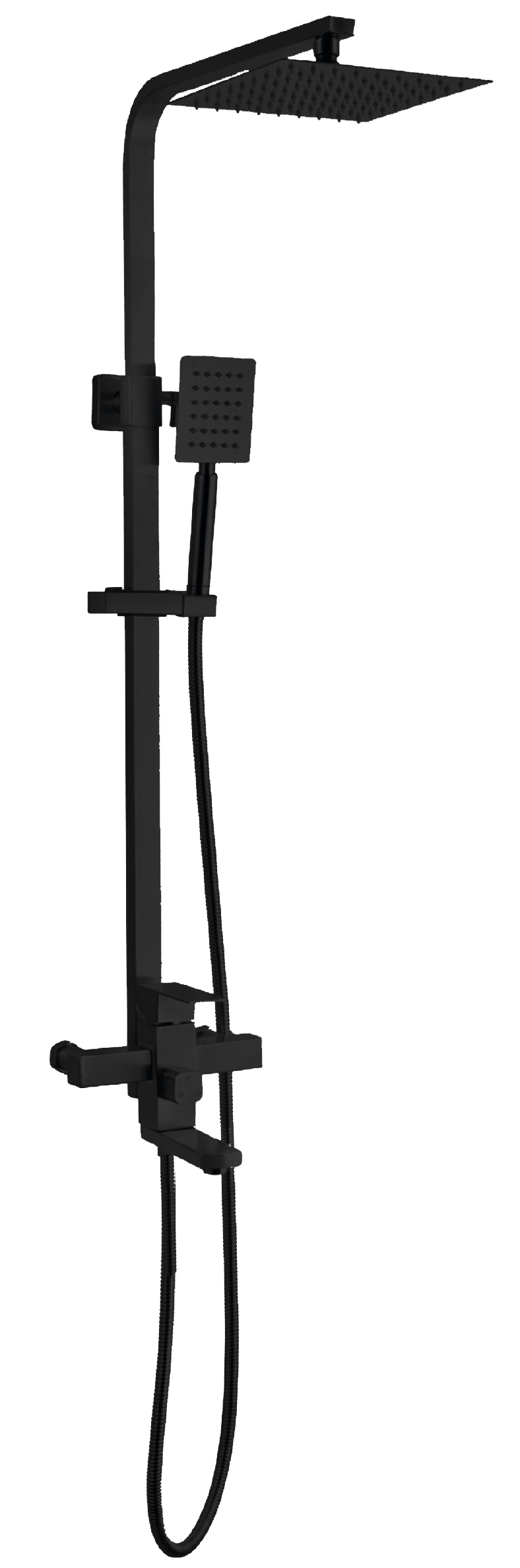 Изображение товара Душевая система Argo 35-05/C HARD black с тропическим дождевым душем и смесителем
