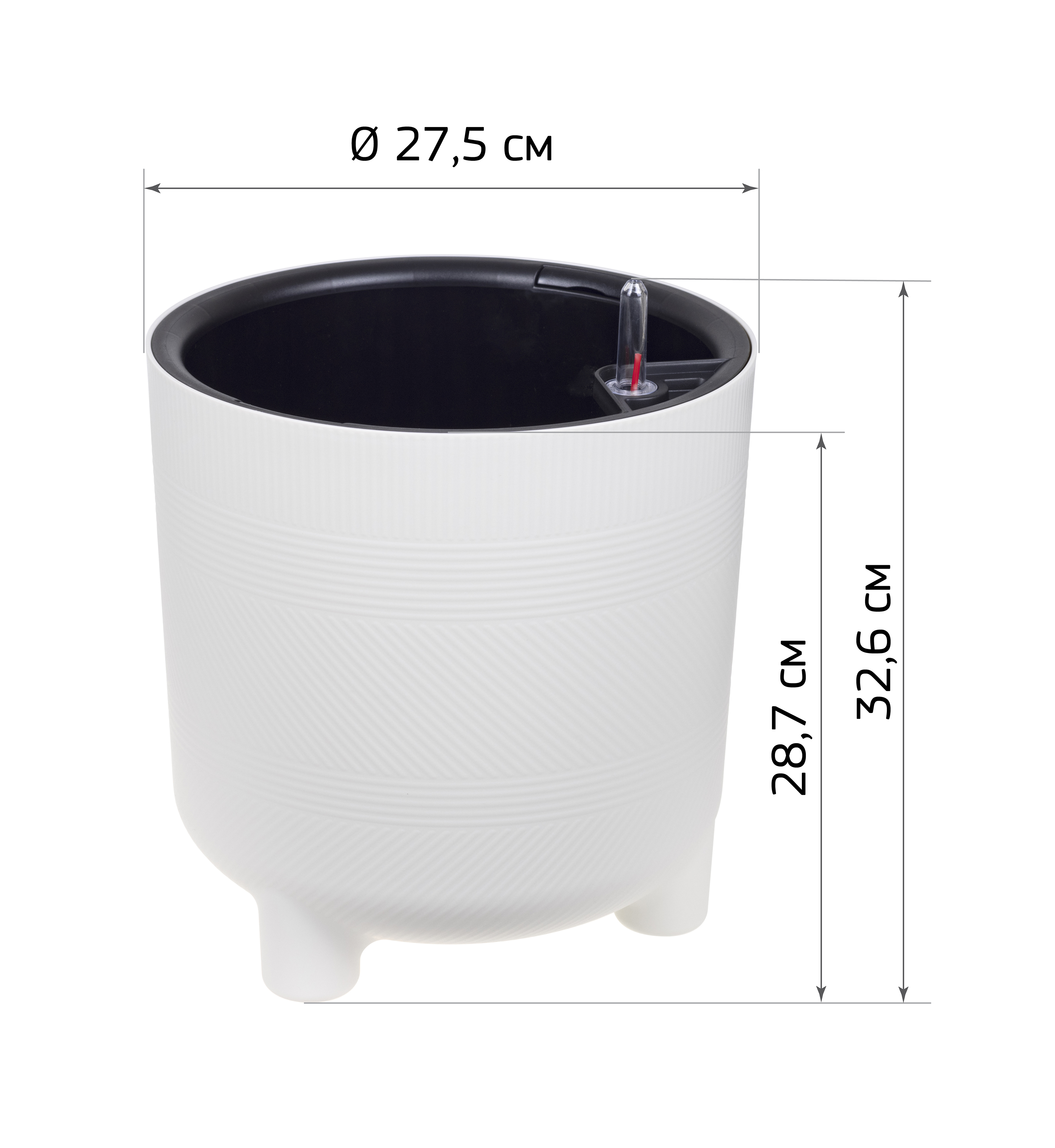 Изображение товара Кашпо ШЭНК D275 мм 13,5л с автополивом, белый цвет