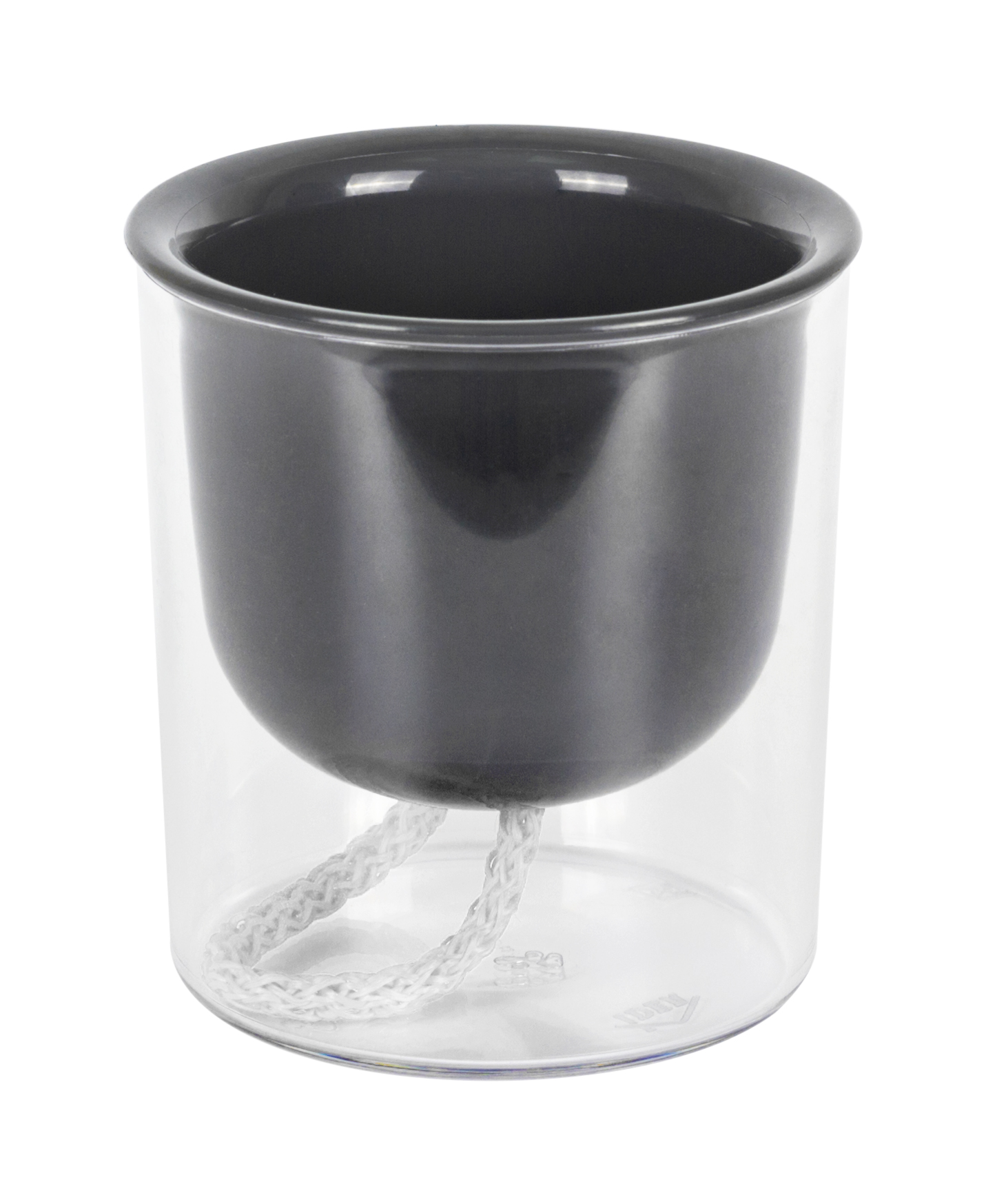 Изображение товара Кашпо ГРЕВИ D95 мм H105 мм 0,28л с фитильным поливом черный