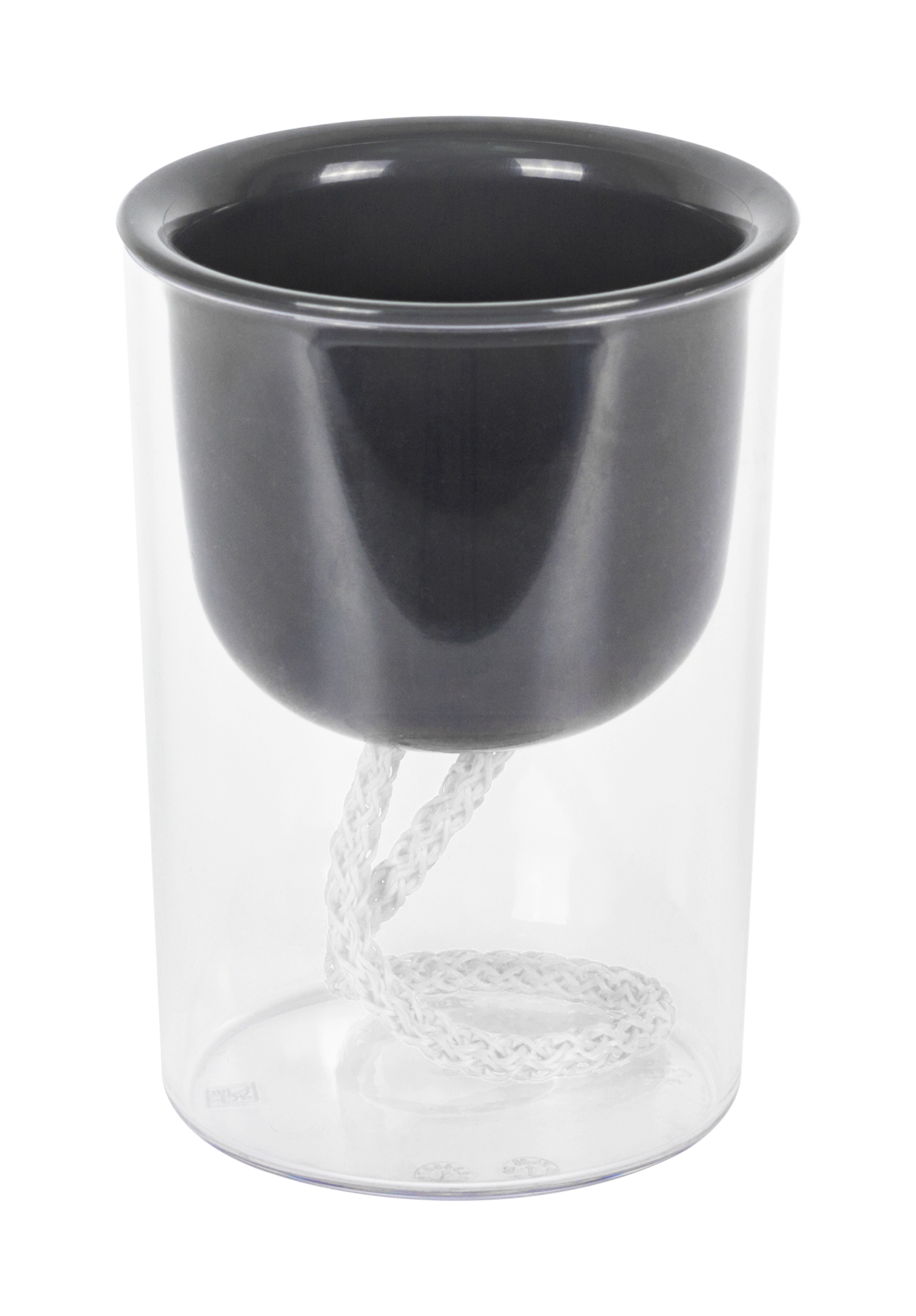 Изображение товара Кашпо ГРЕВИ D95 мм H135 мм 0,28л с фитильным поливом черный