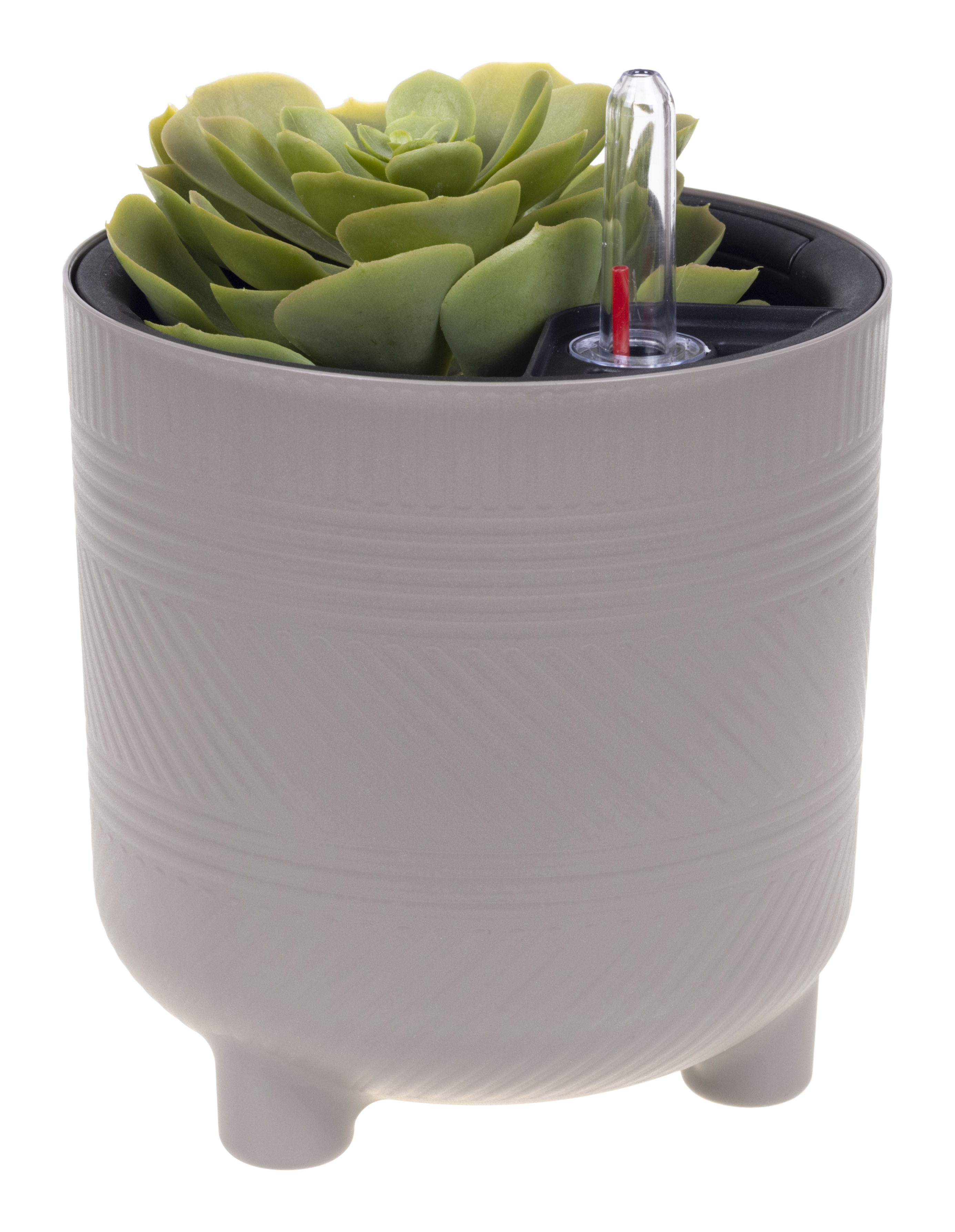 Изображение товара Кашпо ШЭНК D150 мм 2л с вставкой и с автополивом серый