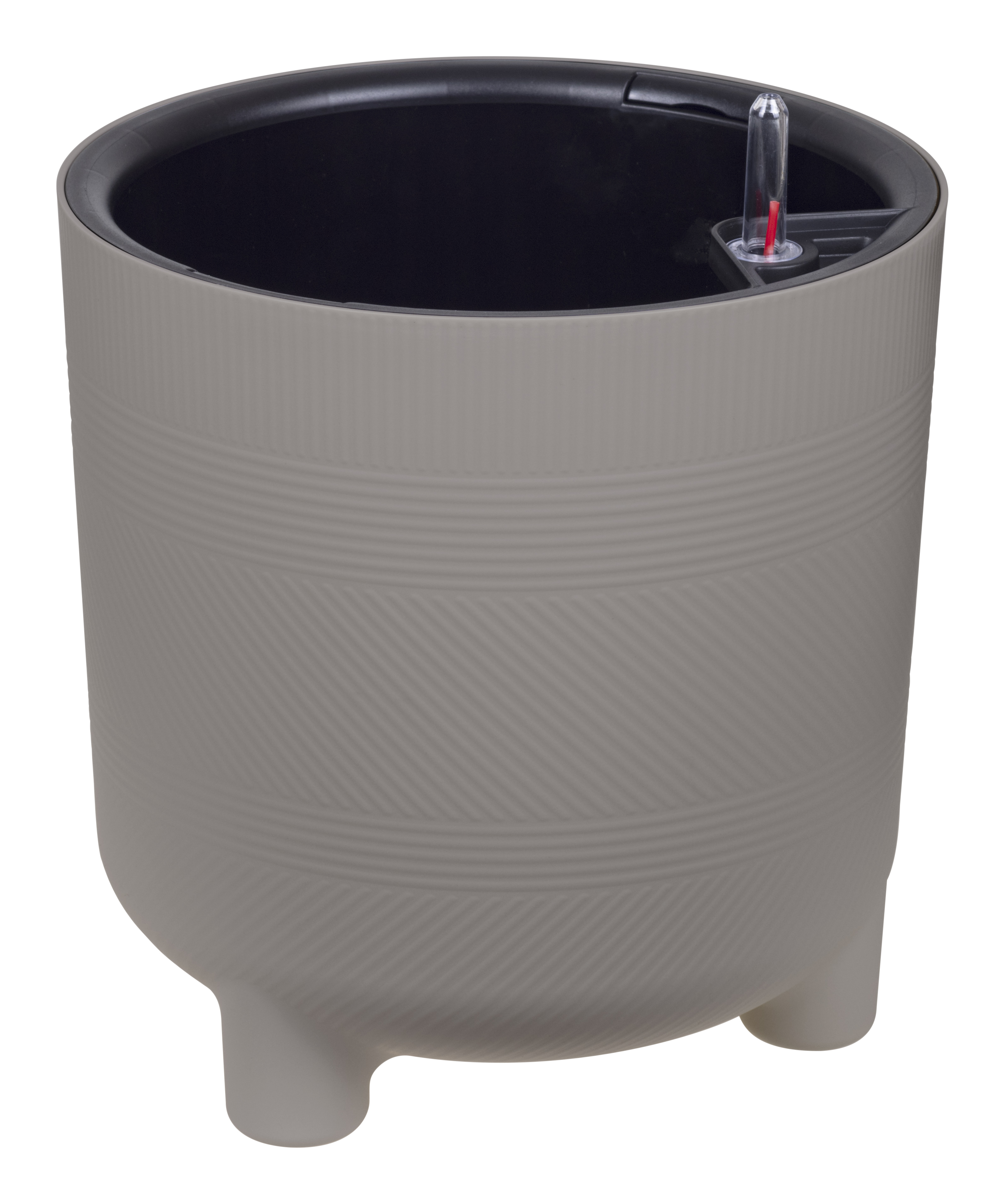 Изображение товара Кашпо с автополивом Идея ШЕНК D275 мм 13,5л серое и белое ротанг