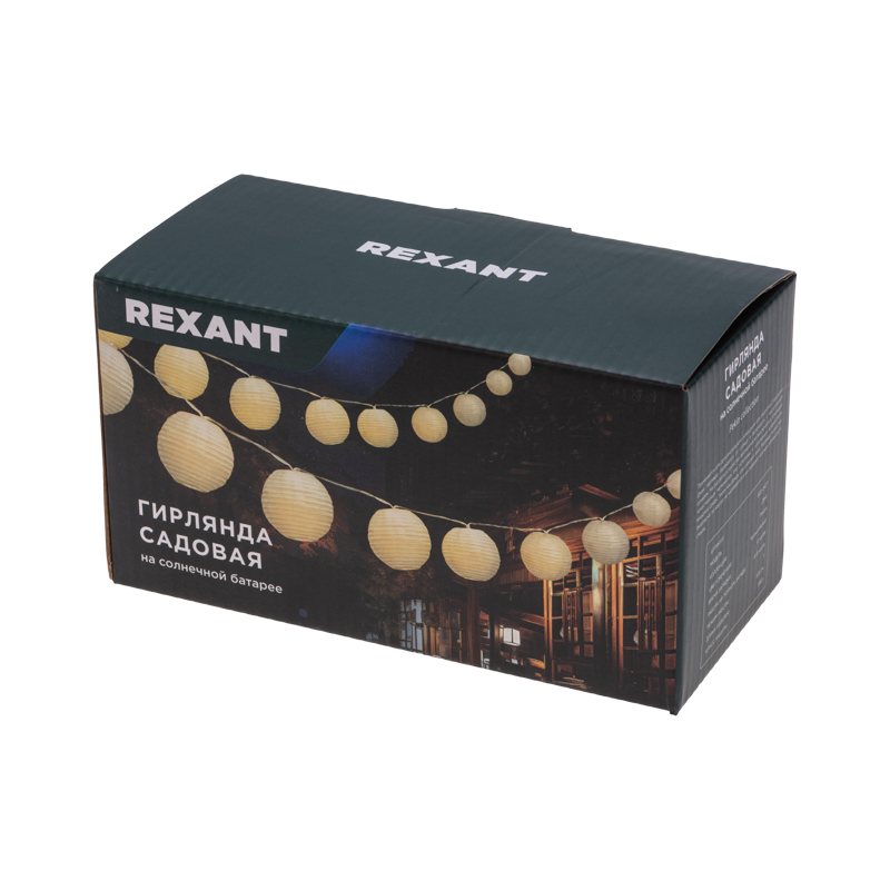 Изображение товара Садовая гирлянда Денг от REXANT 335см солнечная, теплый свет 3000K, IP65