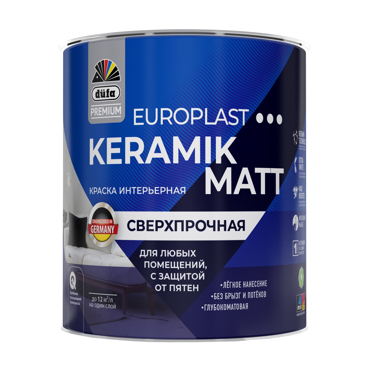 Изображение товара Краска DUFA PREMIUM EUROPLAST KERAMIK MATT интерьерная матовая 0,9л для внутренних работ