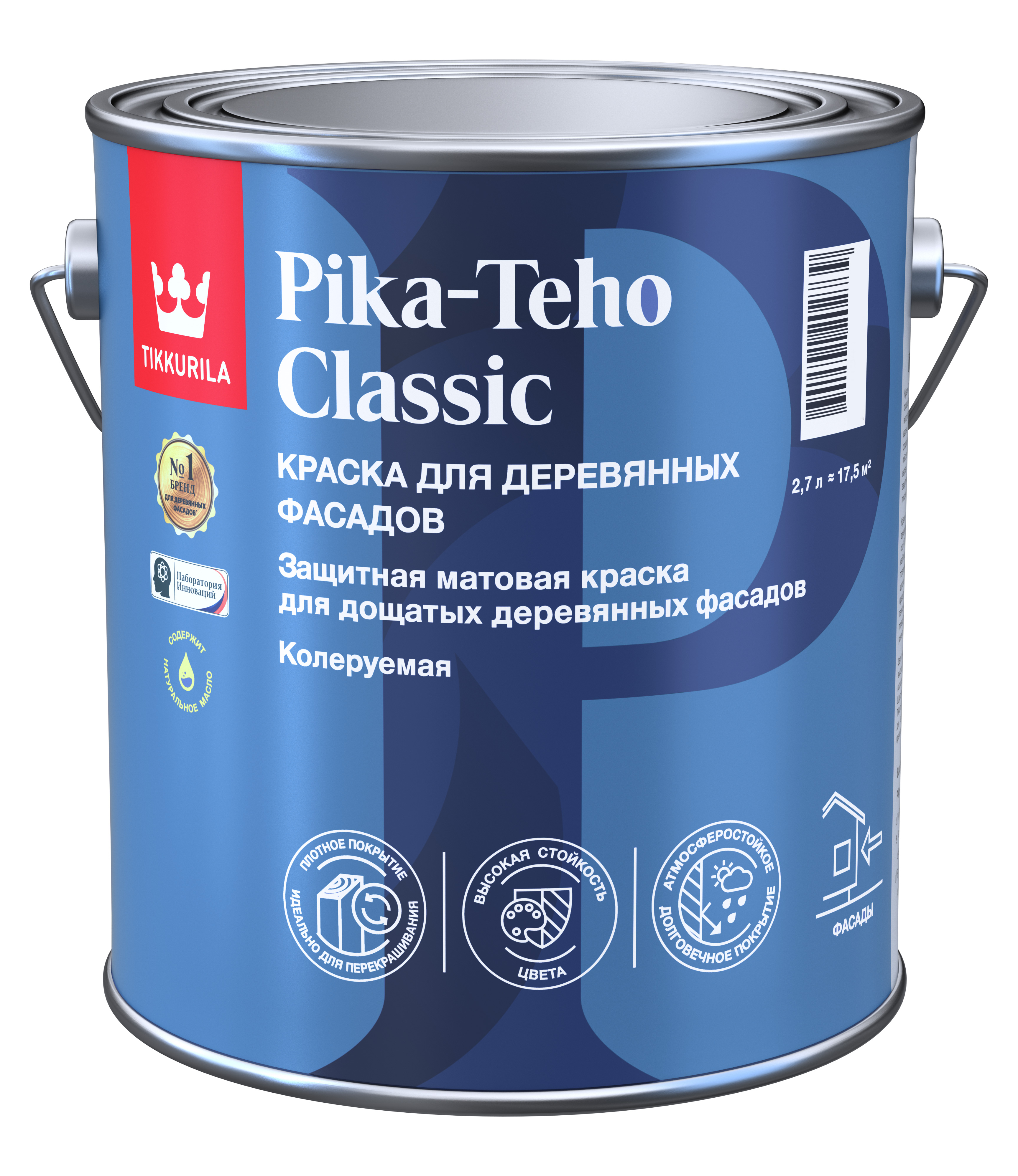 Изображение товара Краска для наружных деревянных поверхностей Tikkurila Pika-Teho Classic 2.7л