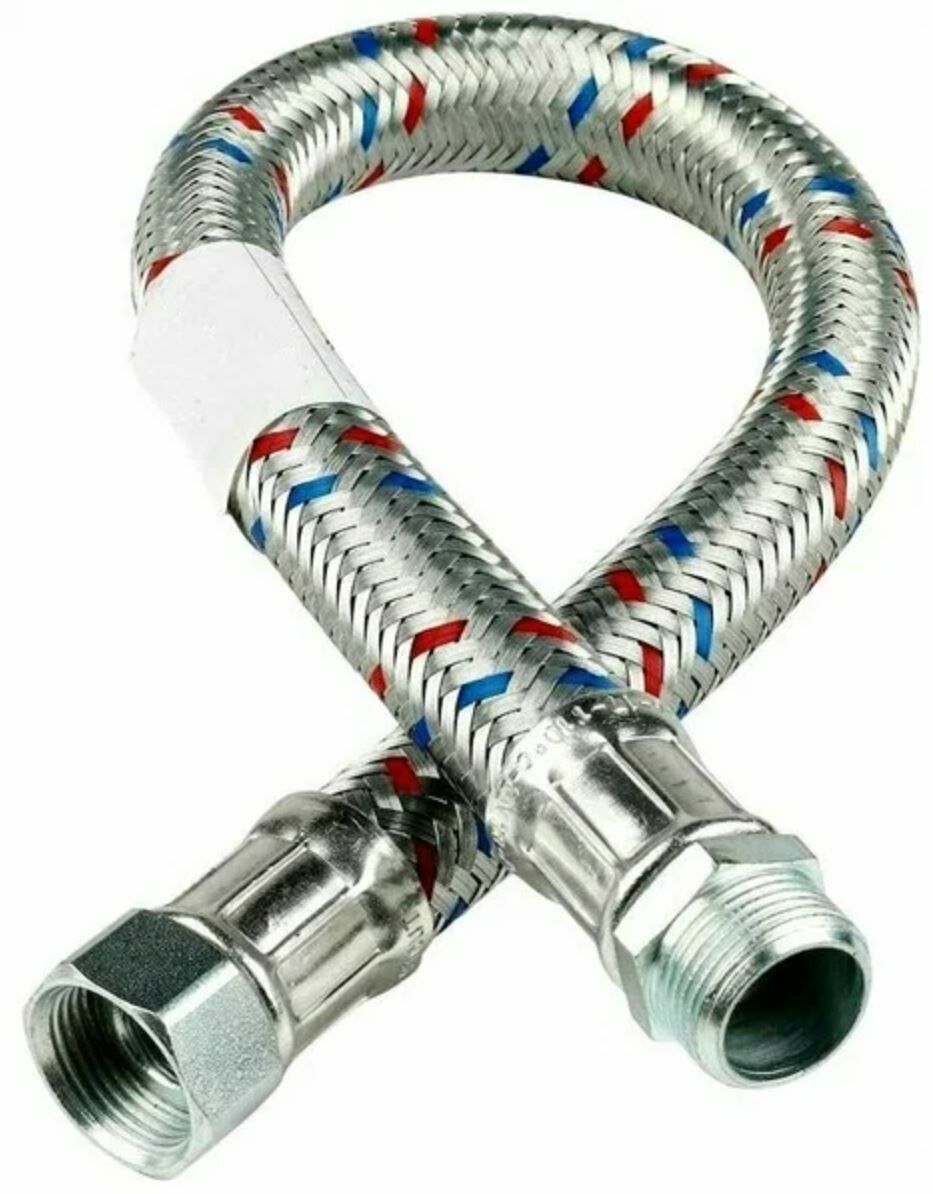 Изображение товара Подводка гибкая для воды ГИГАНТ 100 см 3/4" г/ш с металлической оплеткой