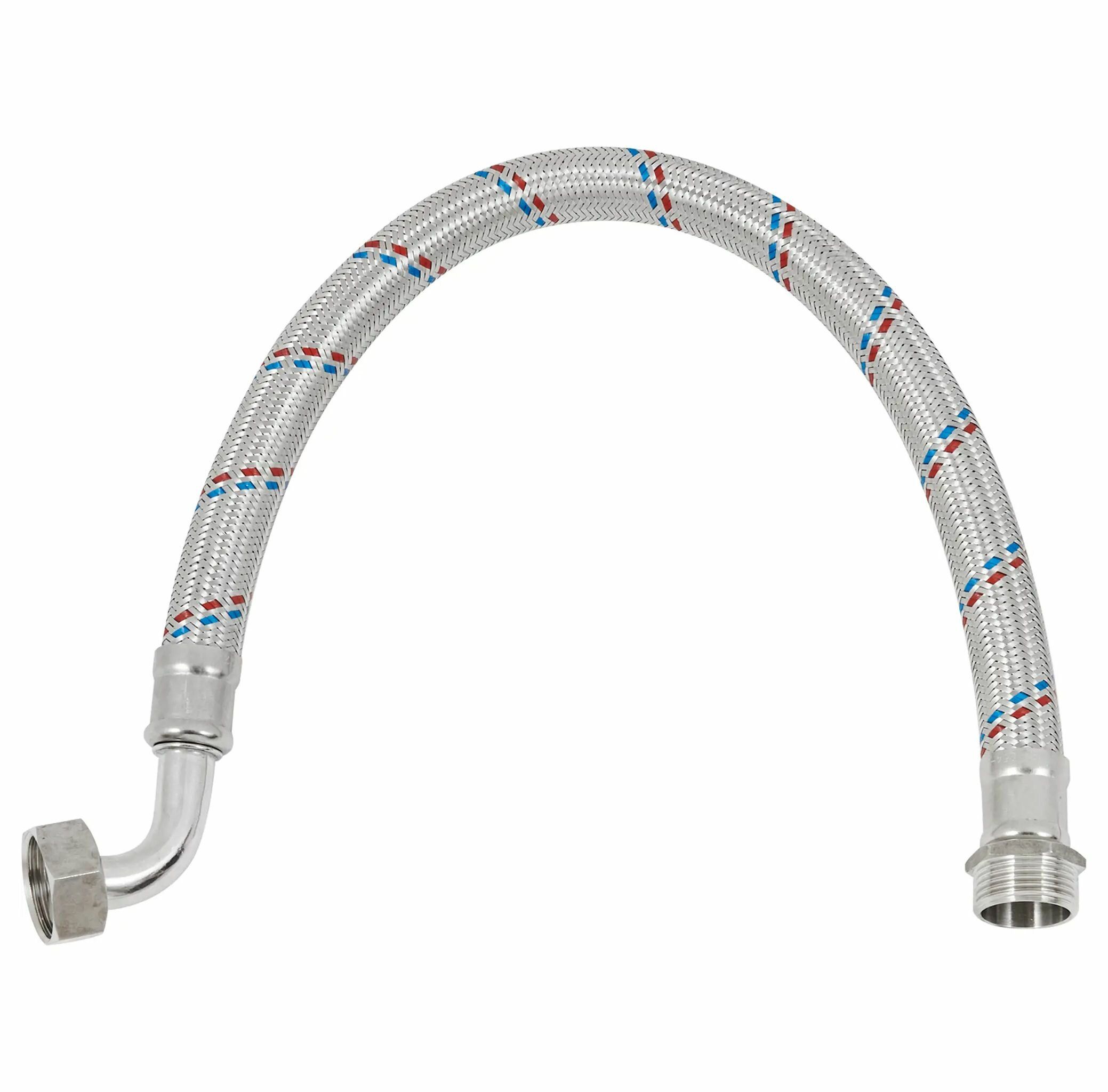 Изображение товара Гибкая подводка для воды ГИГАНТ угловая 100 см 1" г/ш с металлической оплеткой