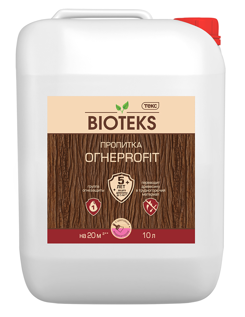 Изображение товара Пропитка огнезащитная Bioteks профи с розовым индикатором 10л