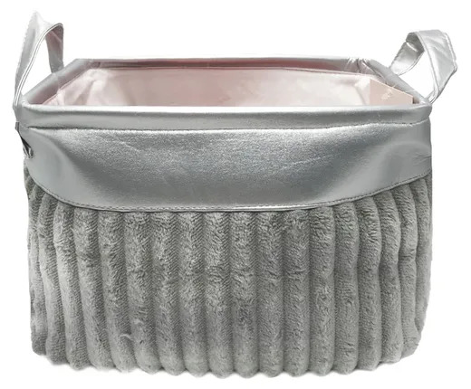 Изображение товара Корзина 26*18*17CM серая из прочного полиэстера с металлическим каркасом