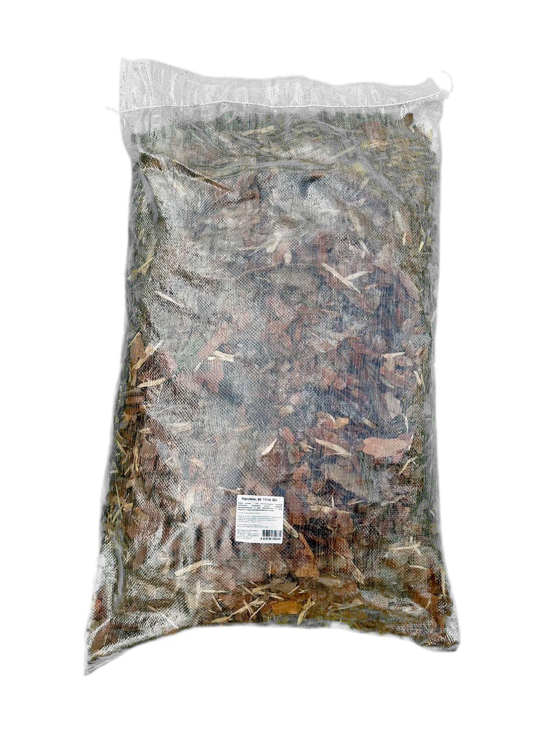 Изображение товара Кора сосны для мульчирования и декора, фракция 1-5 см, 60л