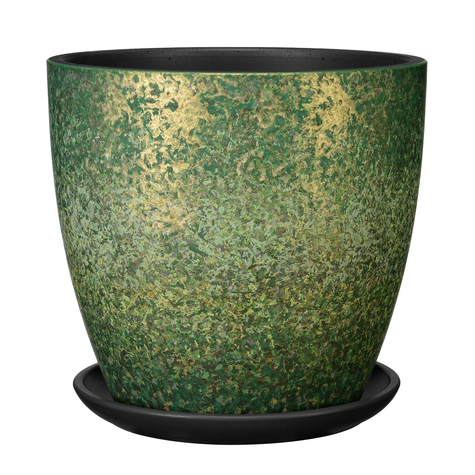 Изображение товара Горшок с поддоном Акварель зелёный матовый бутон №8 d-36см 22л