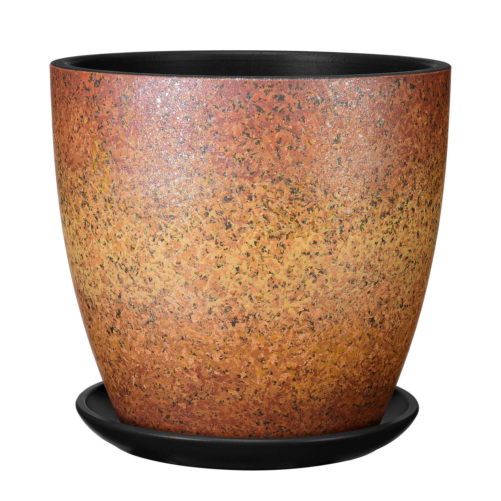 Изображение товара Горшок с поддоном Акварель охра матовый бутон №7, 30 см, 13 литров