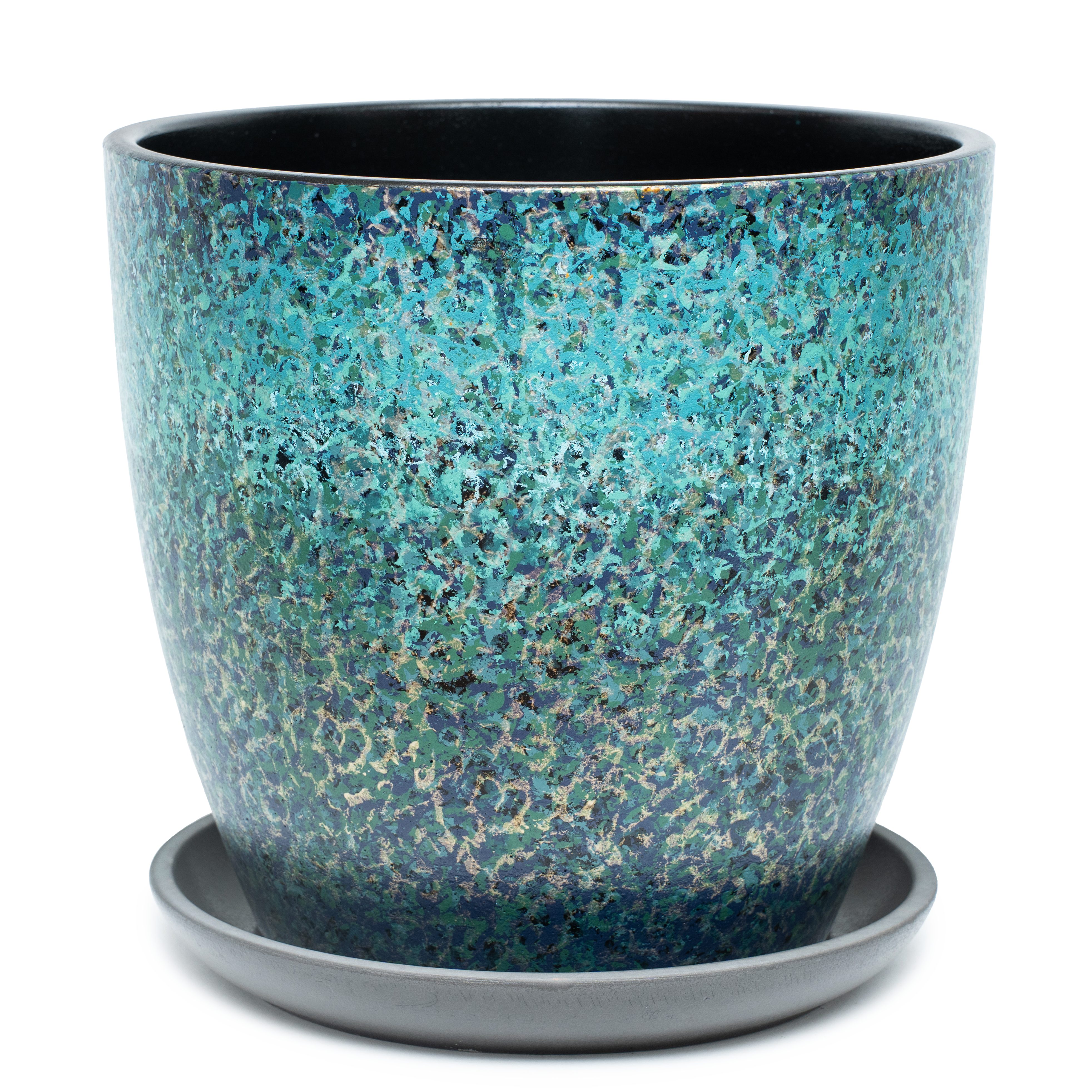 Изображение товара Горшок с поддоном Акварель синий матовый бутон № 8, d- 36см.