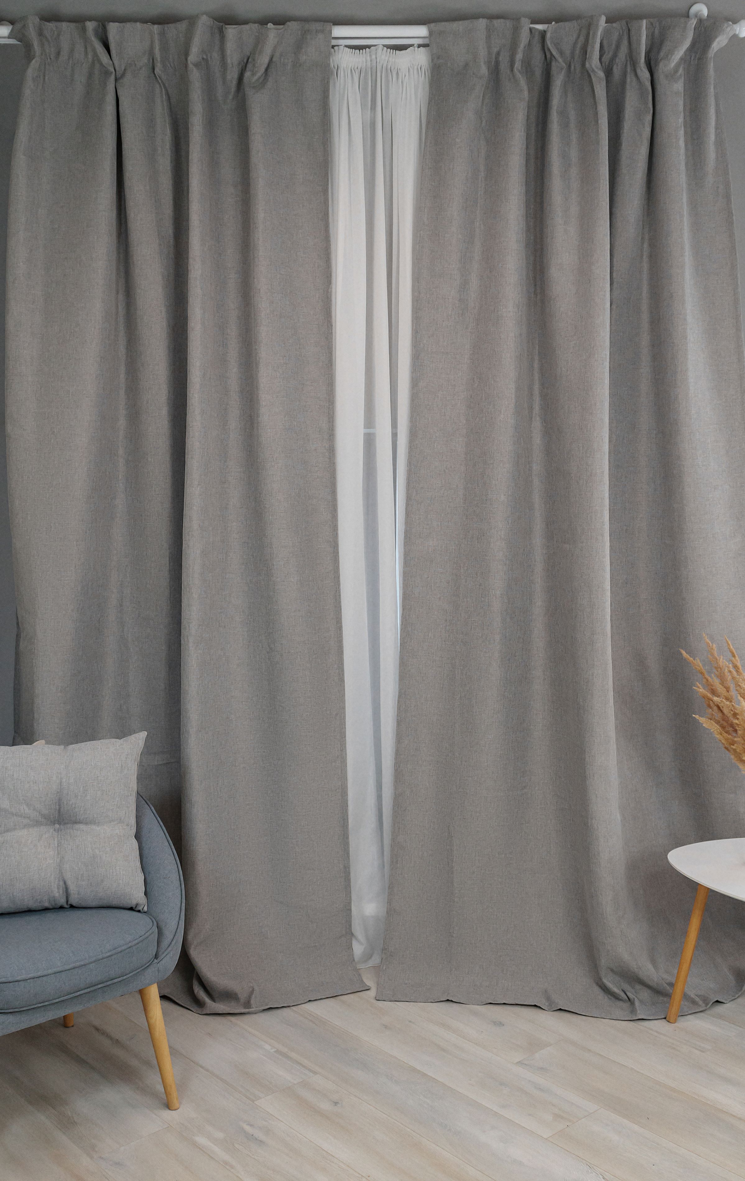 Изображение товара Комплект штор блэк-аут Linen Way серый 145х270