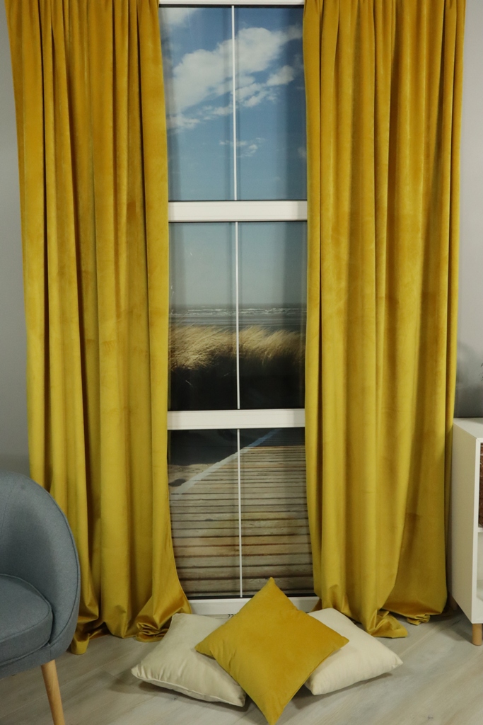 Изображение товара Комплект штор из бархата Linen Way горчица 145х270